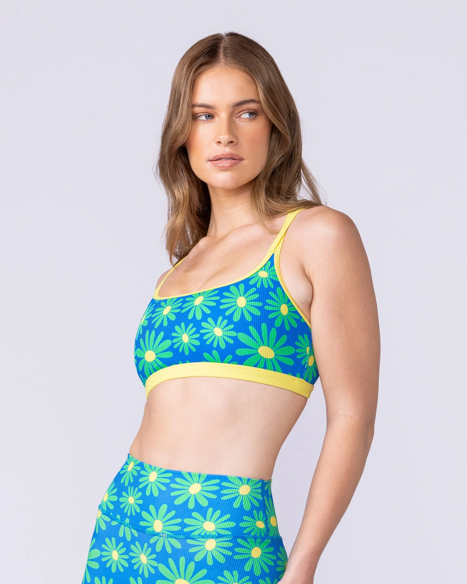 Pace It Rib Bra - Malibu Petals - Image 4