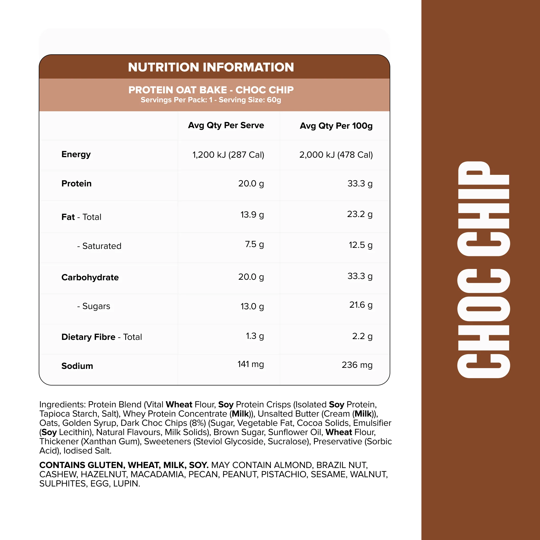 PROTEIN Oat Bake - Choc Chip - Box of 12 - Image 2