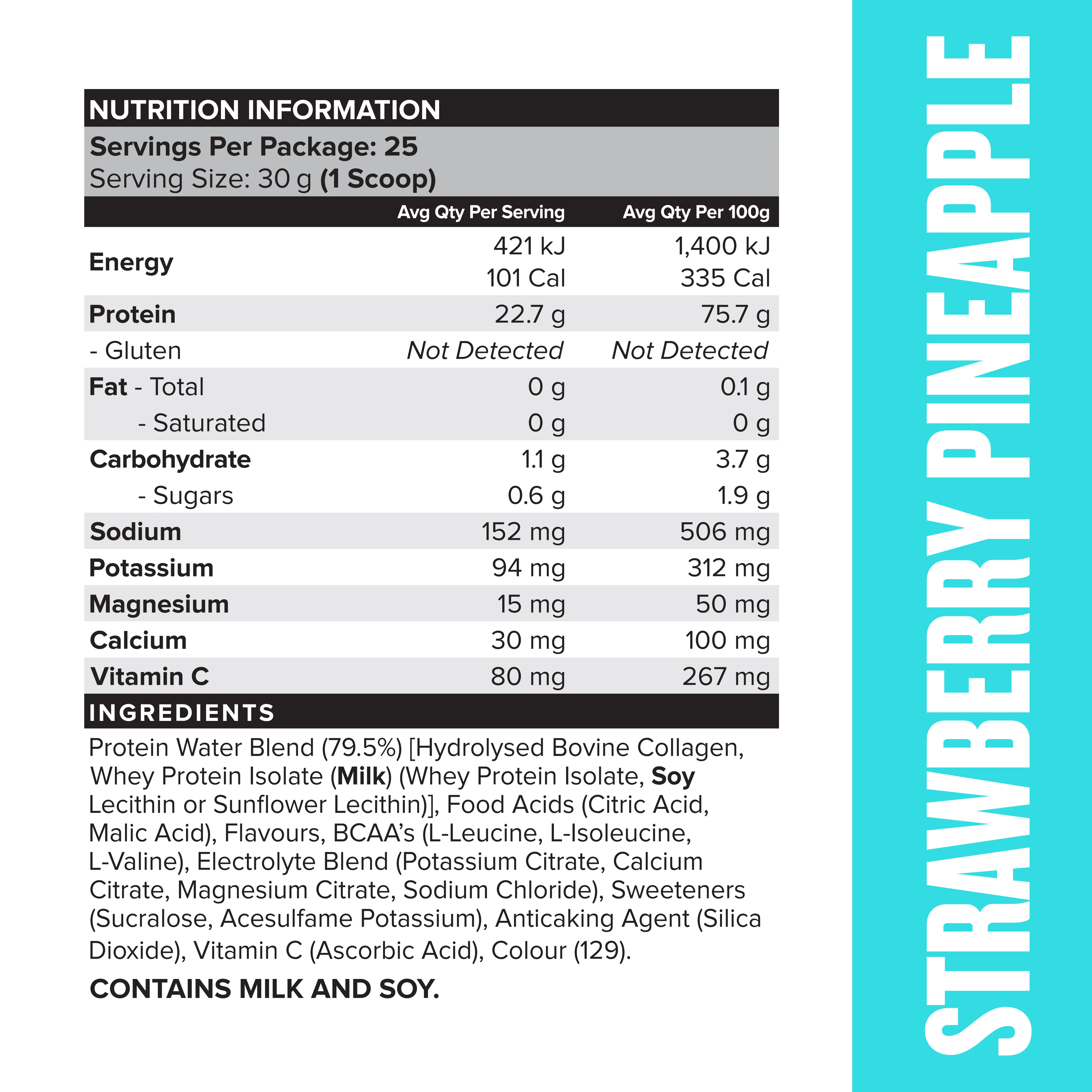 LOSERFRUIT PROTEIN WATER - Strawberry Pineapple - 25 serves - Image 3
