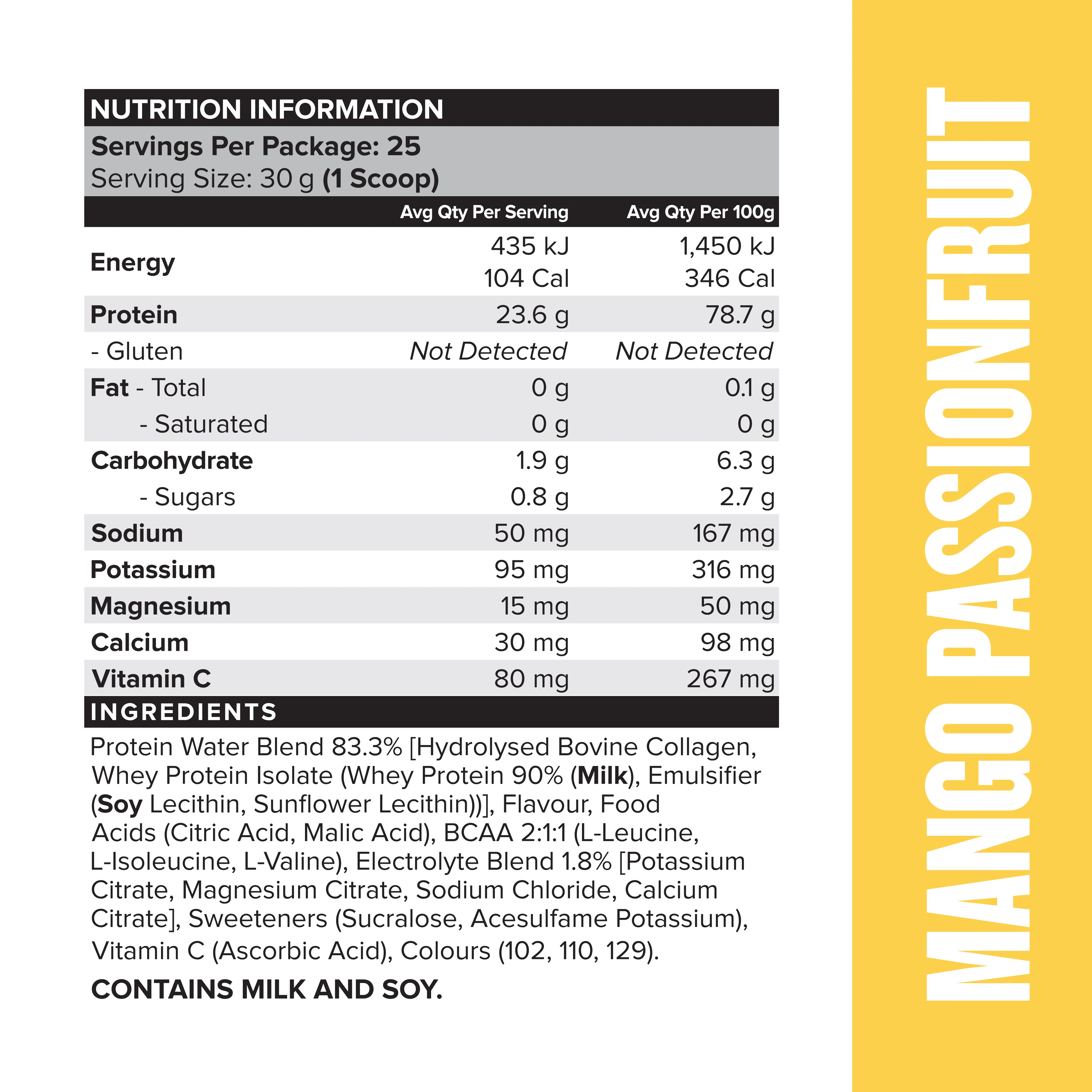 PROTEIN WATER - Mango Passionfruit - 25 serves - Image 3