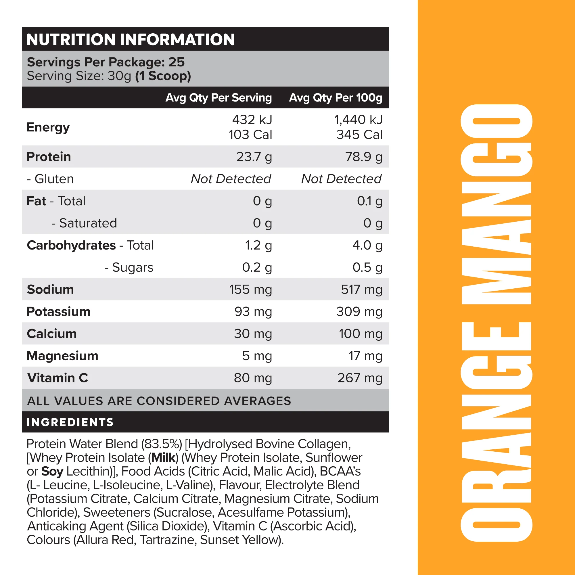 PROTEIN WATER - Orange Mango - 25 serves - Image 2