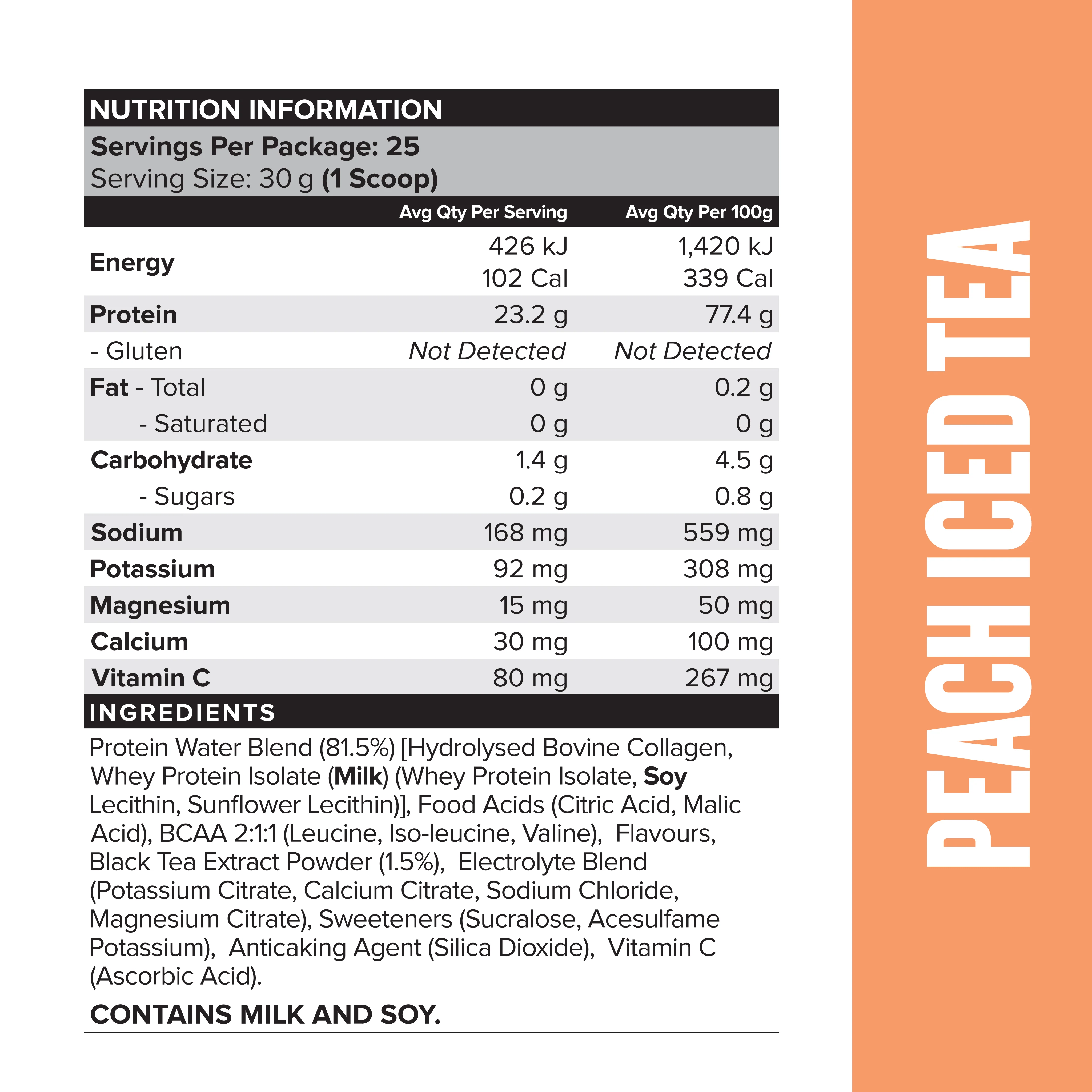 PROTEIN WATER - Peach Iced Tea - 25 serves - Image 3