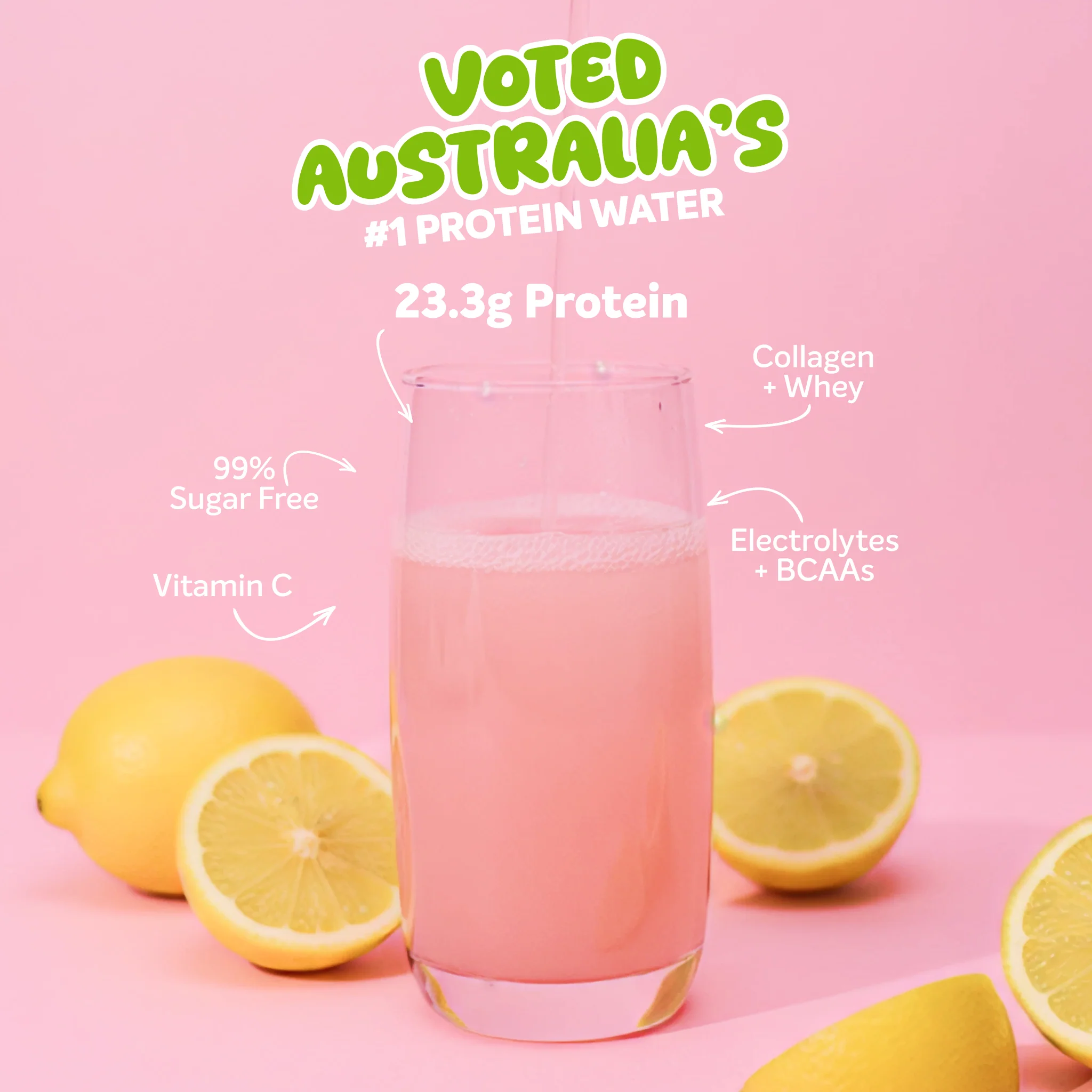 PROTEIN WATER - Pink Lemonade - 25 serves - Image 2