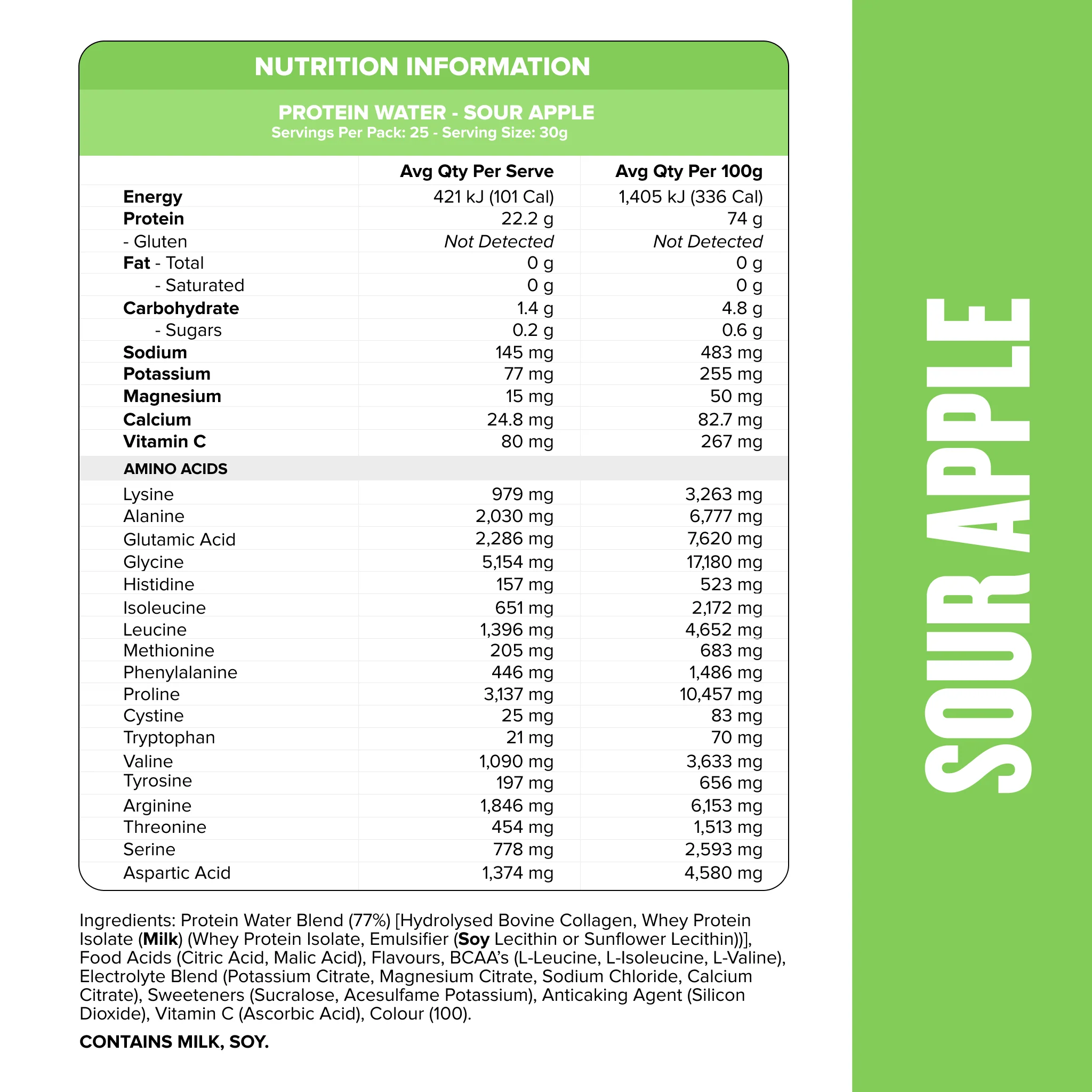 PROTEIN WATER - Sour Apple - 25 serves - Image 3
