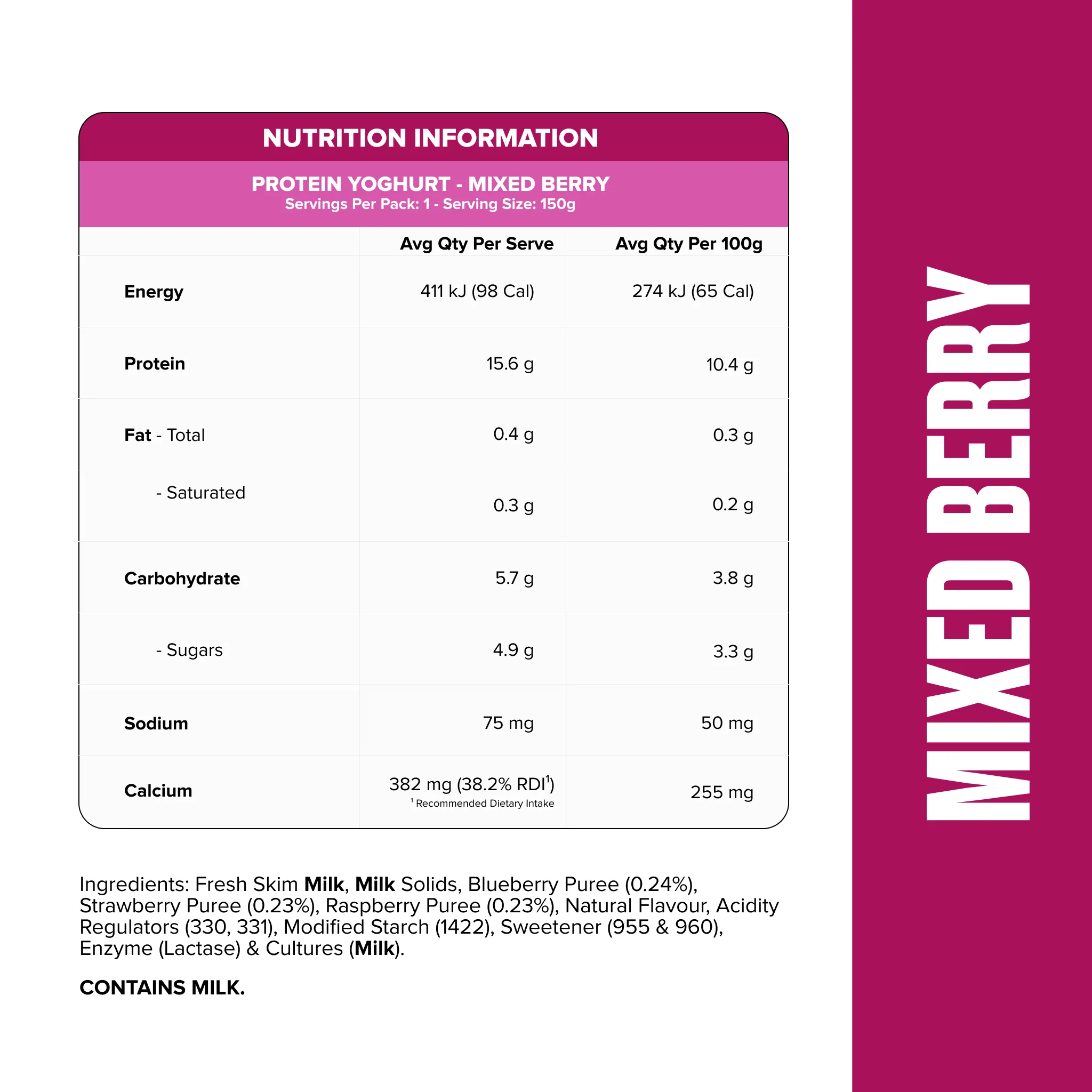 PROTEIN YOGHURT - Mixed Berry Pouch - Image 2