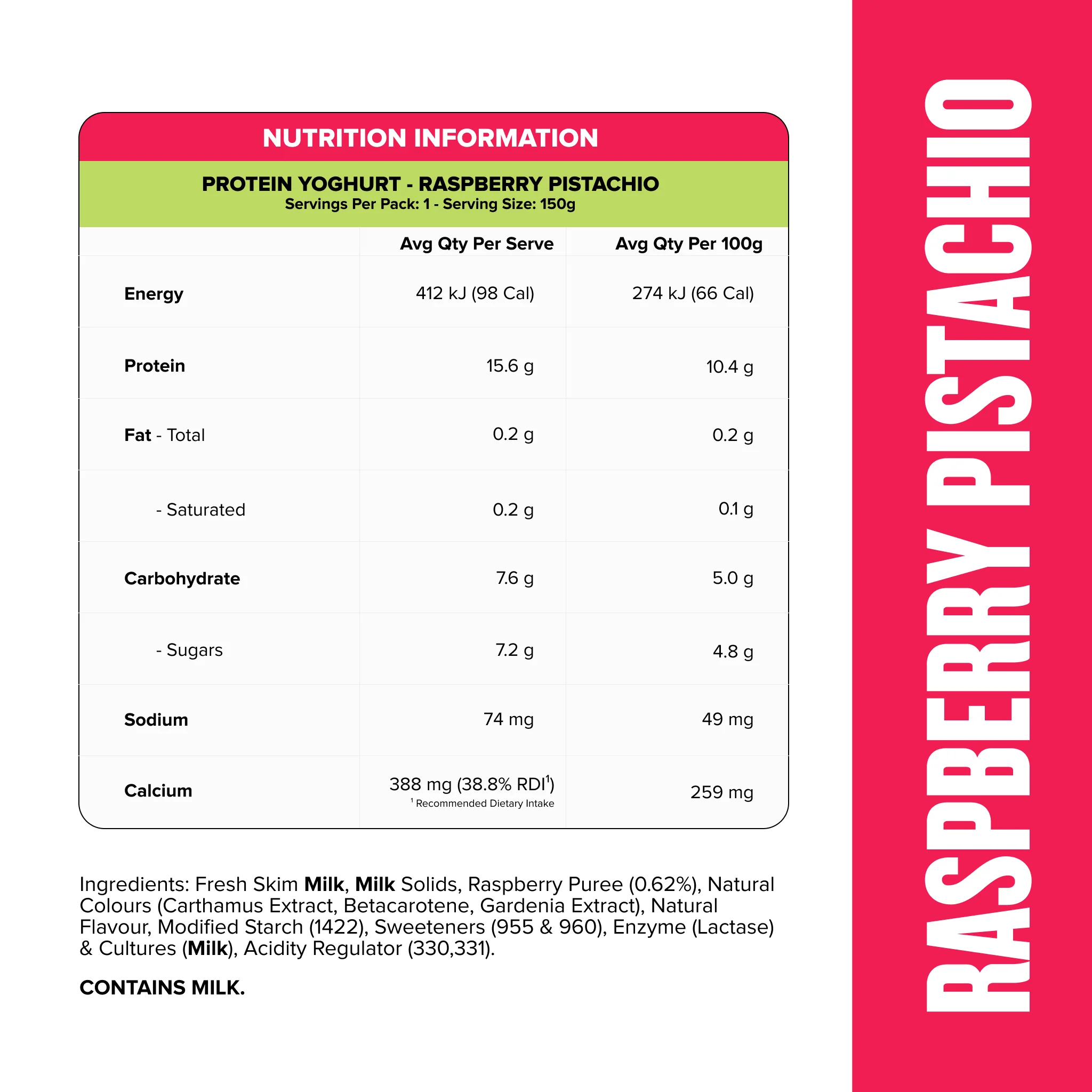 PROTEIN YOGHURT - Pistachio Papi - Raspberry Pistachio Pouch - Image 2