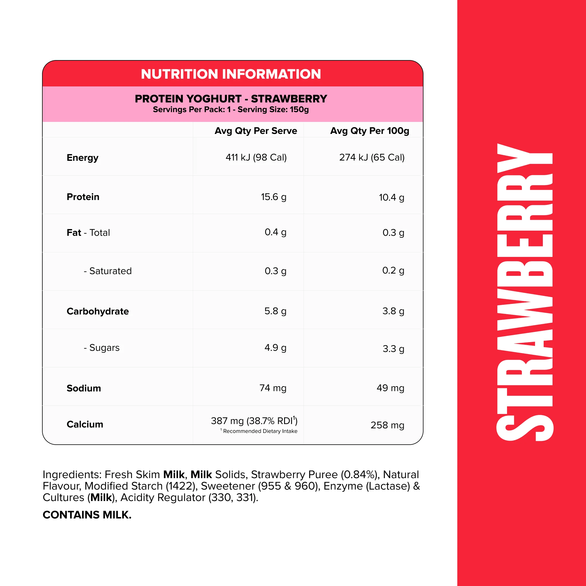 PROTEIN YOGHURT - Strawberry Pouch - Image 2