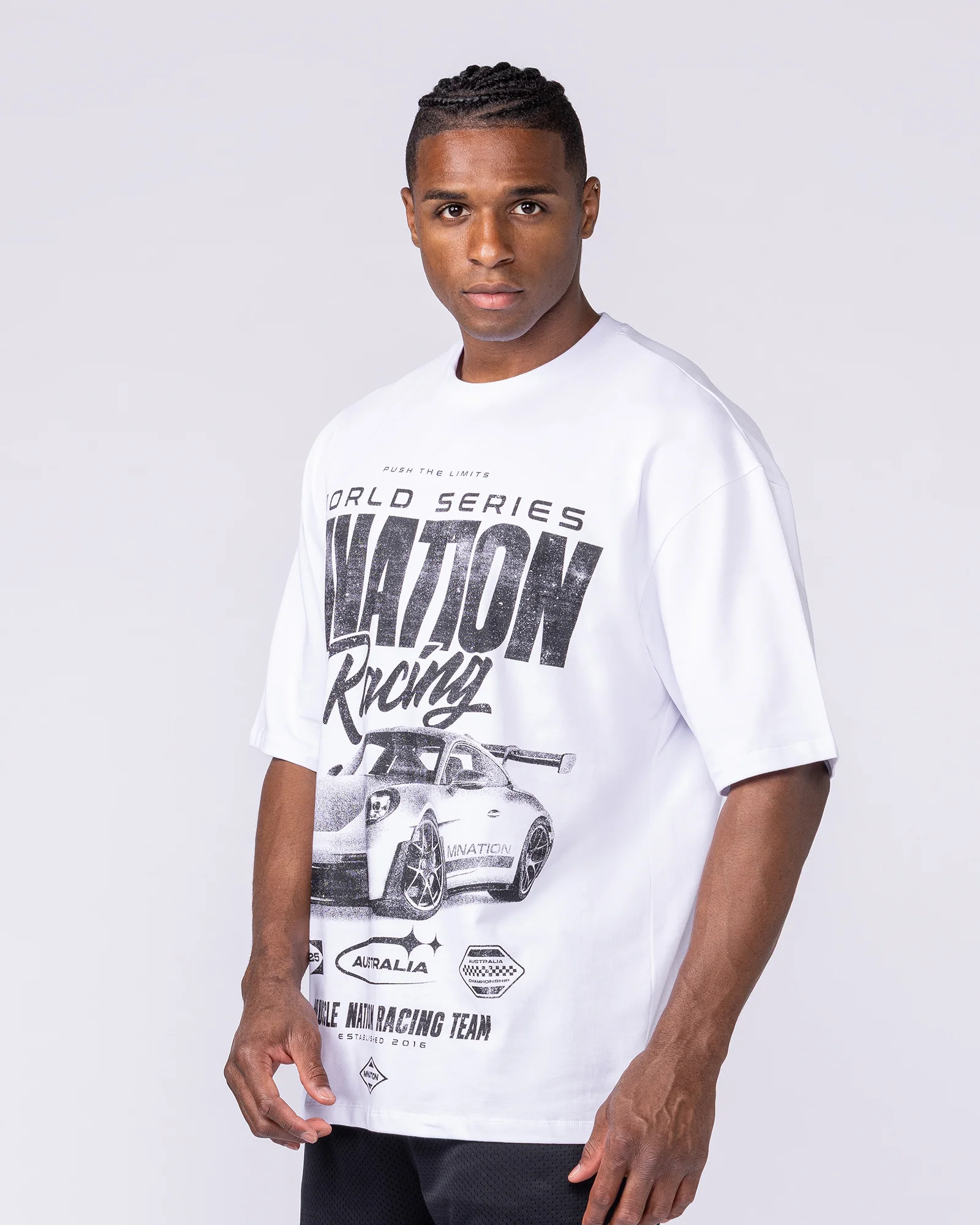 Push The Limits Oversized Tee - White - Image 4