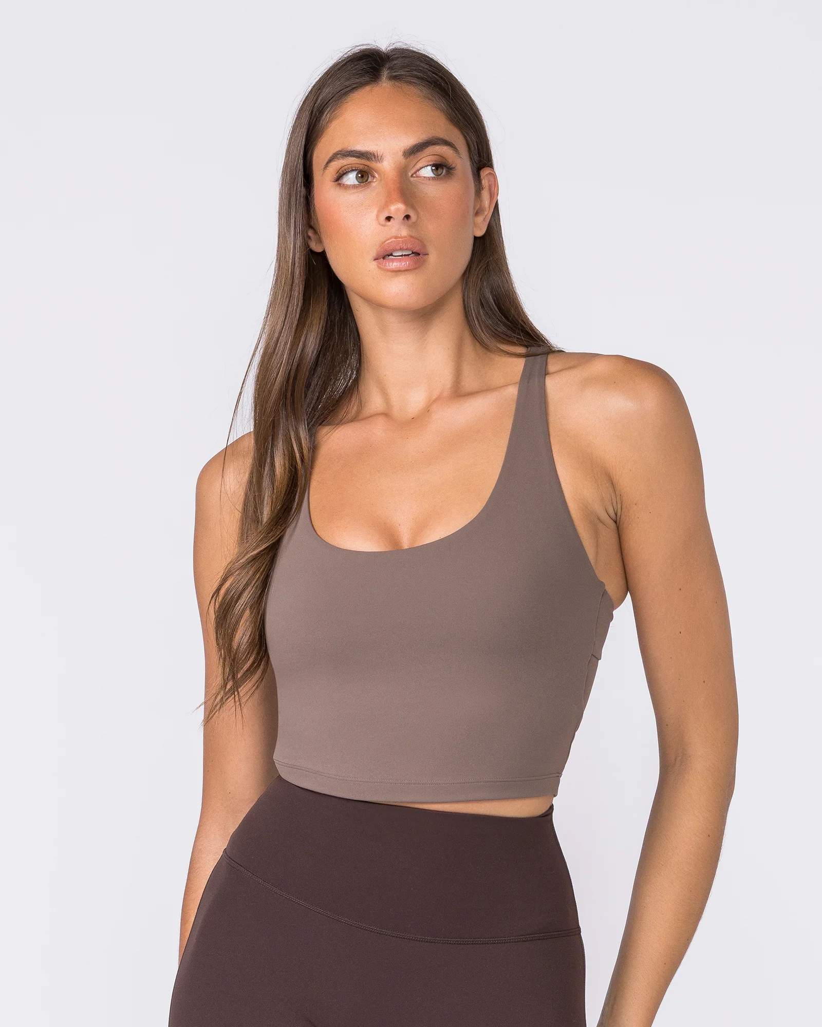 Racer Bra Tank - Taupe - Image 3