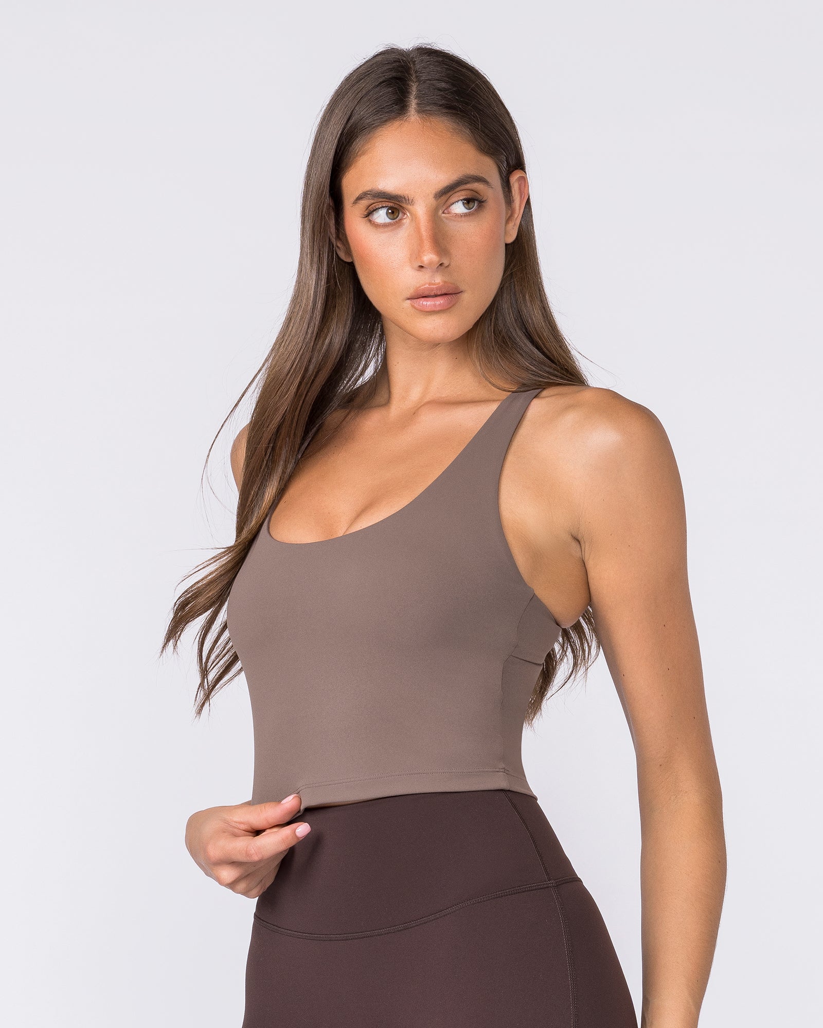 Racer Bra Tank - Taupe - Image 4