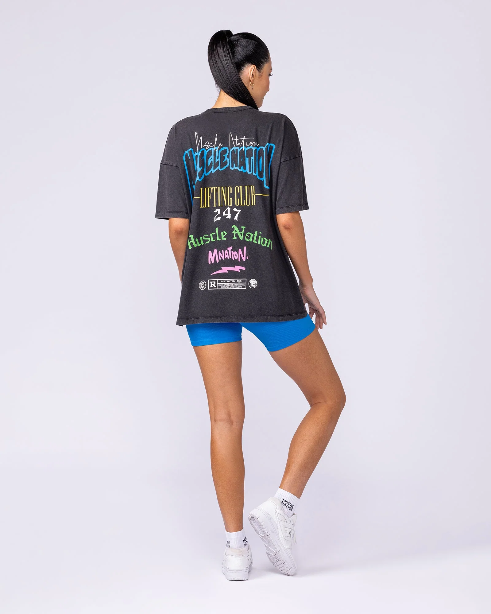 Rated R Oversized Vintage Tee - Washed Black - Image 6