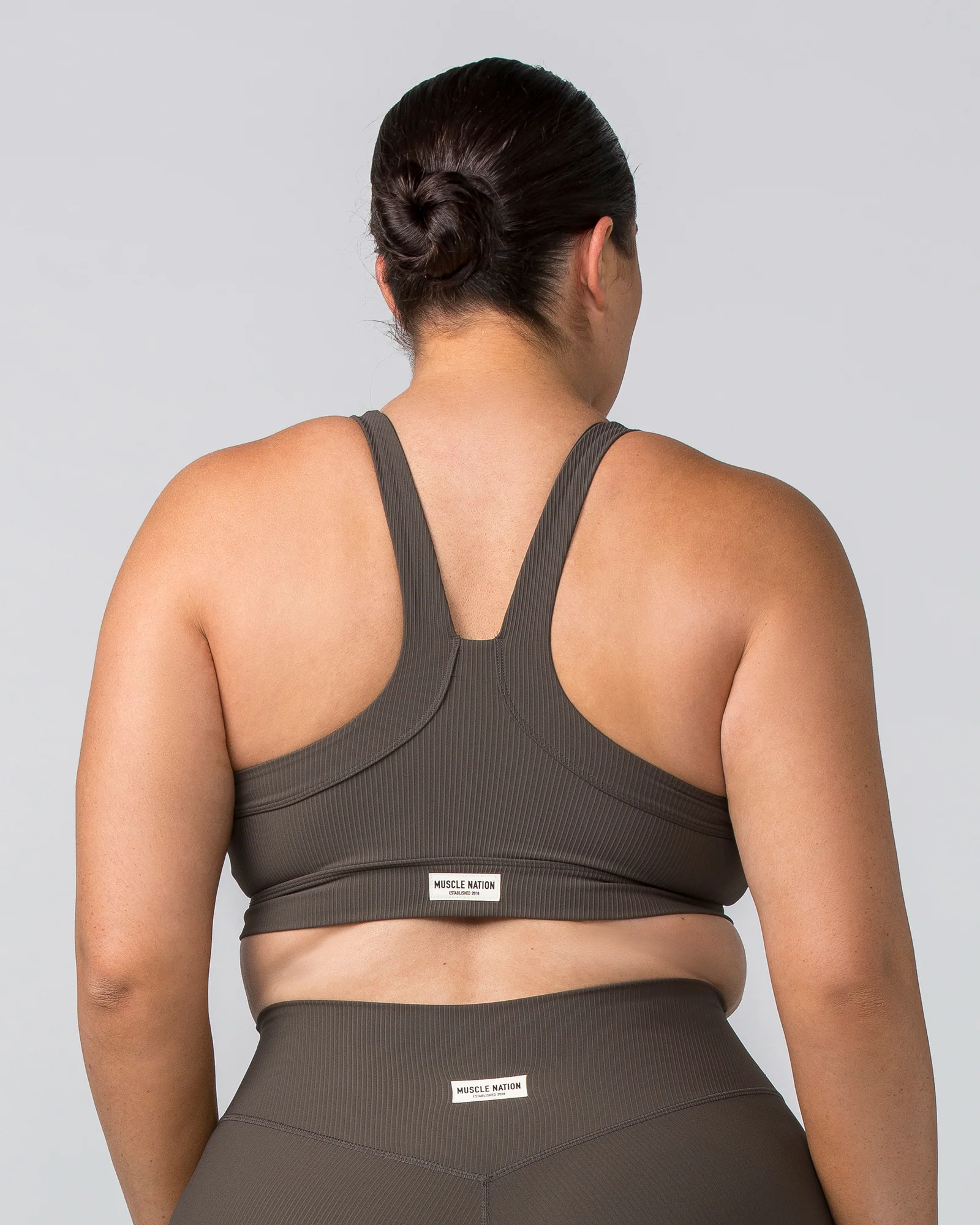 Rebound Rib Bra - Deep Brown - Image 3