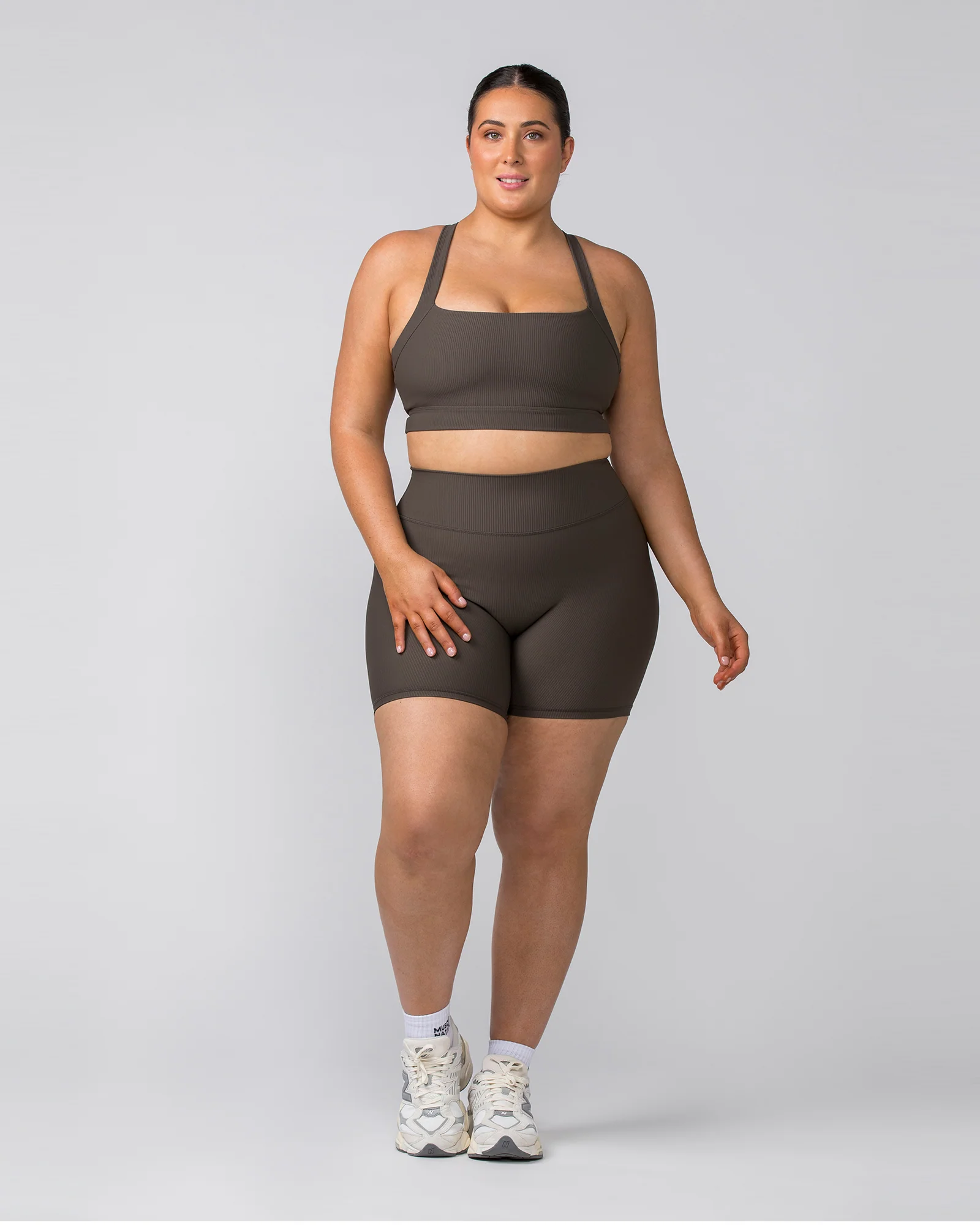Rebound Rib Bra - Deep Brown - Image 4