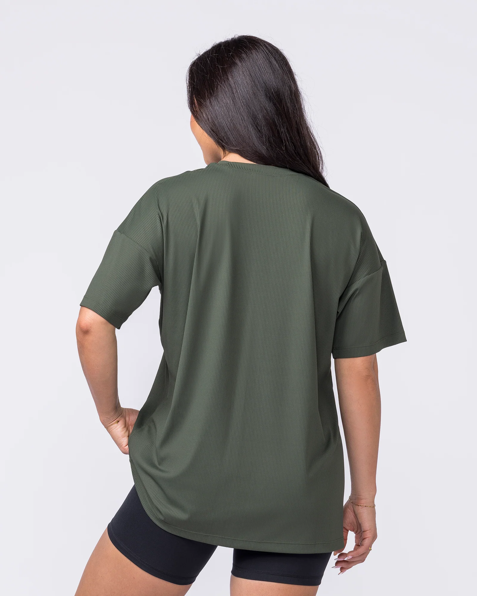 Relaxed Rib Training Tee - Dark Eucalyptus - Image 5