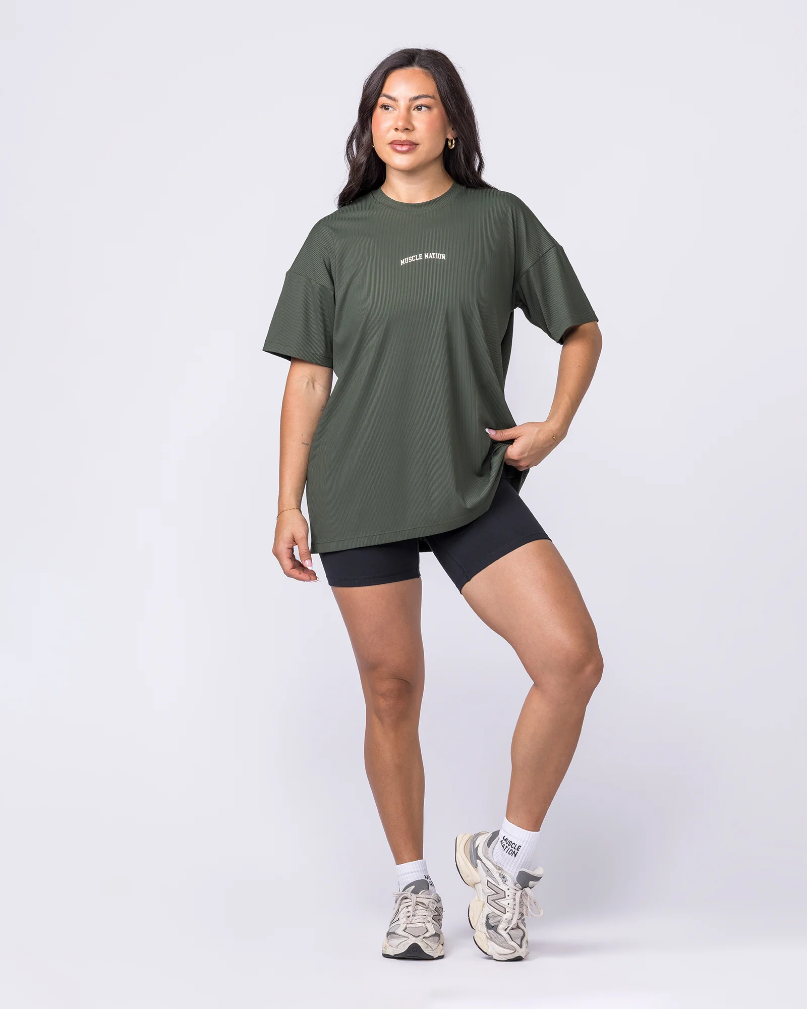 Relaxed Rib Training Tee - Dark Eucalyptus - Image 6