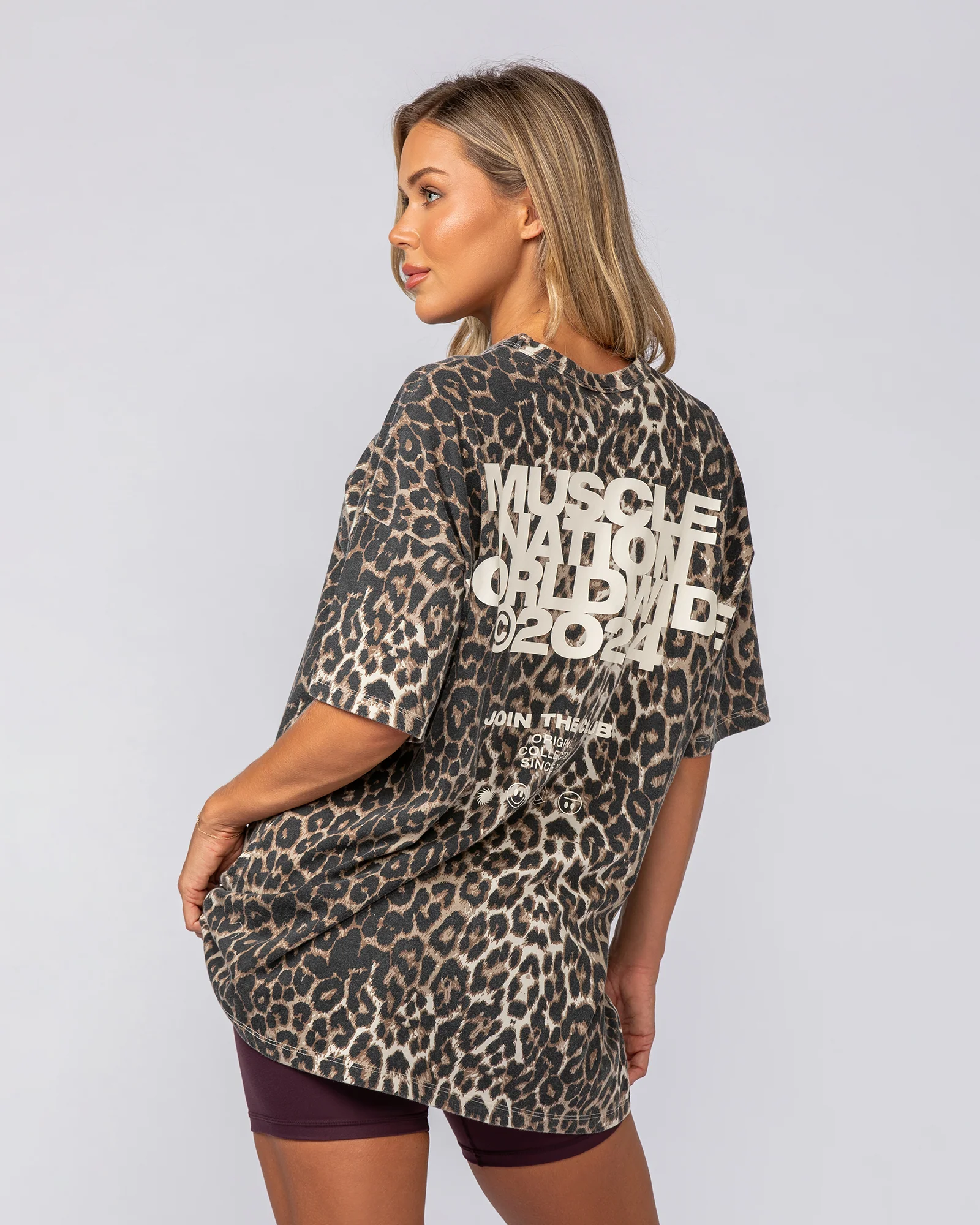 Reputation Oversized Vintage Tee - Washed True Leopard Print - Image 4