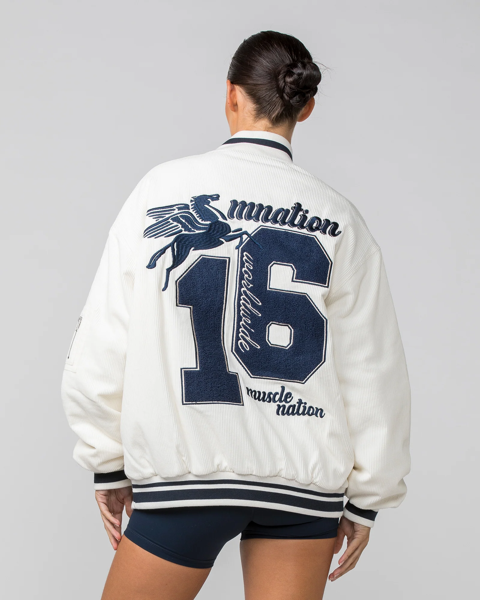 Retro Cord Bomber Jacket - Travertine - Image 7