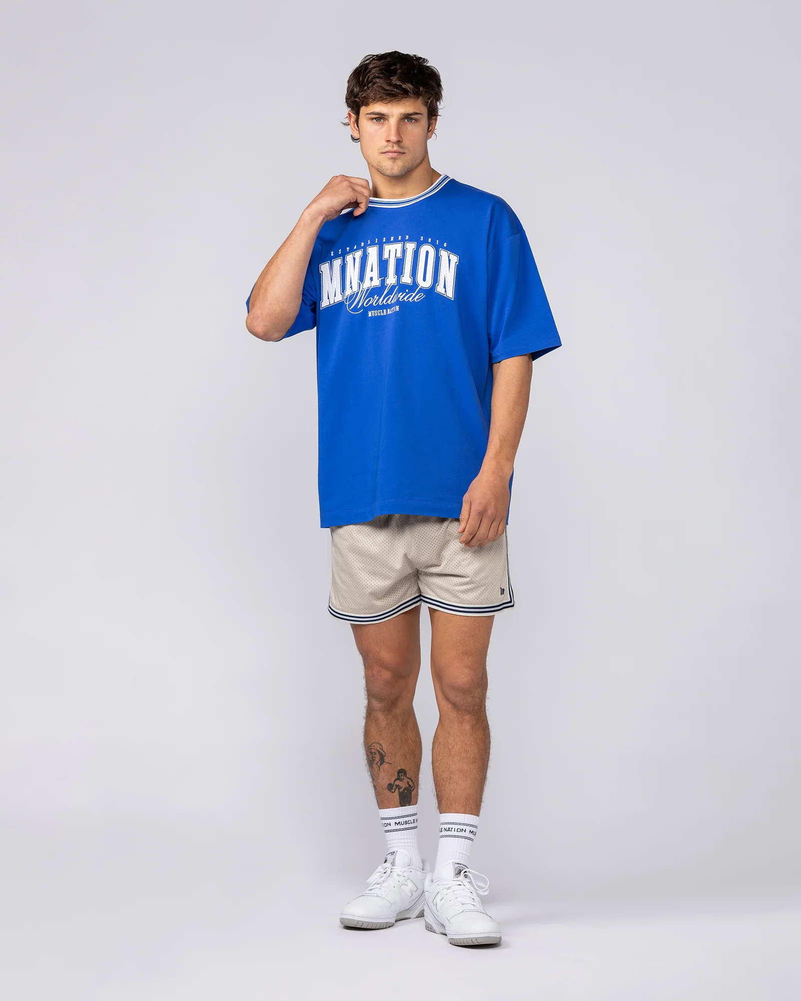Retro Mesh Training 4" Shorts - Beige - Image 5