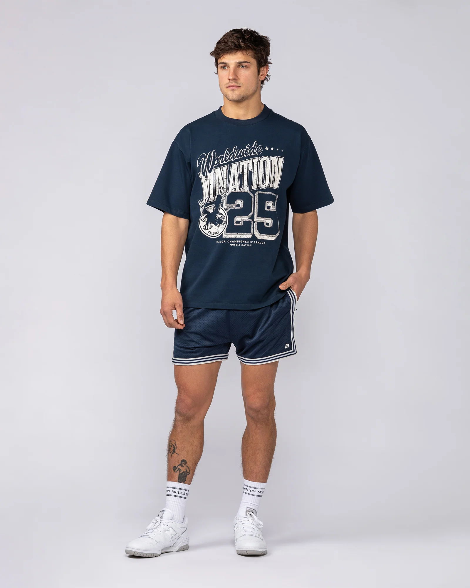 Retro Mesh Training 4" Shorts - Navy - Image 5