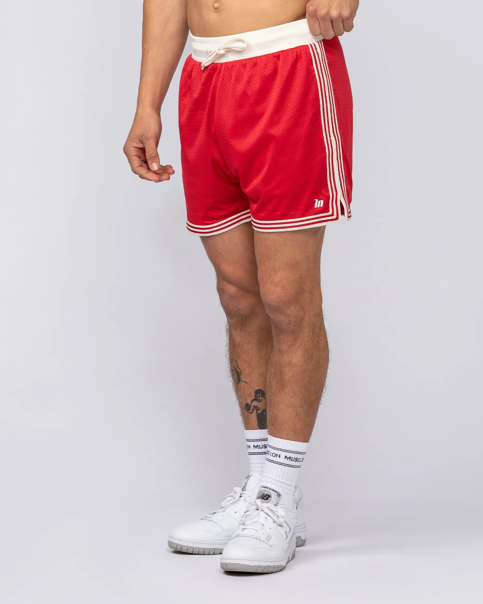 Retro Mesh Training 4" Shorts - Urban Red - Image 2