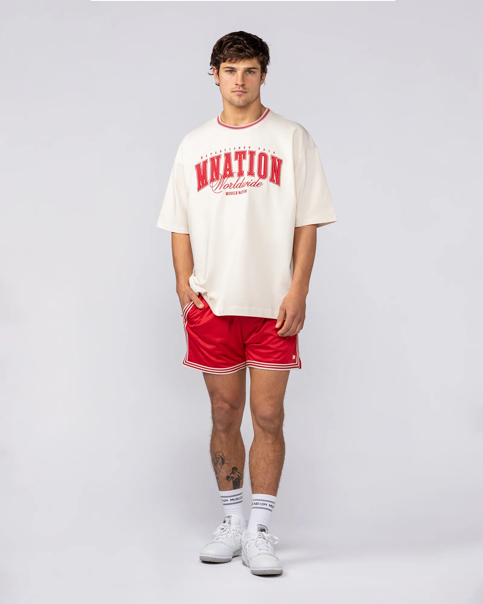 Retro Mesh Training 4" Shorts - Urban Red - Image 6