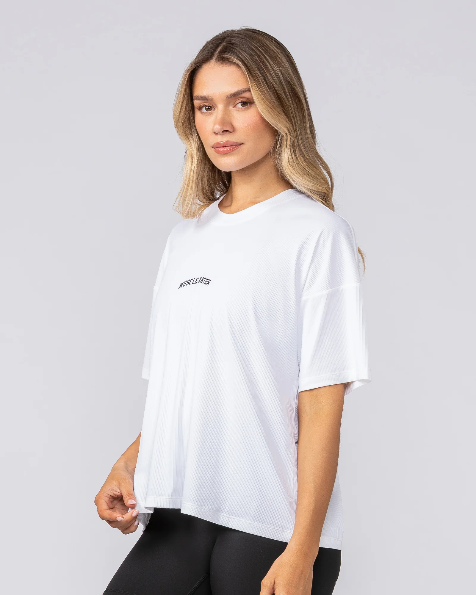 Rib Boxy Training Tee - White - Image 2