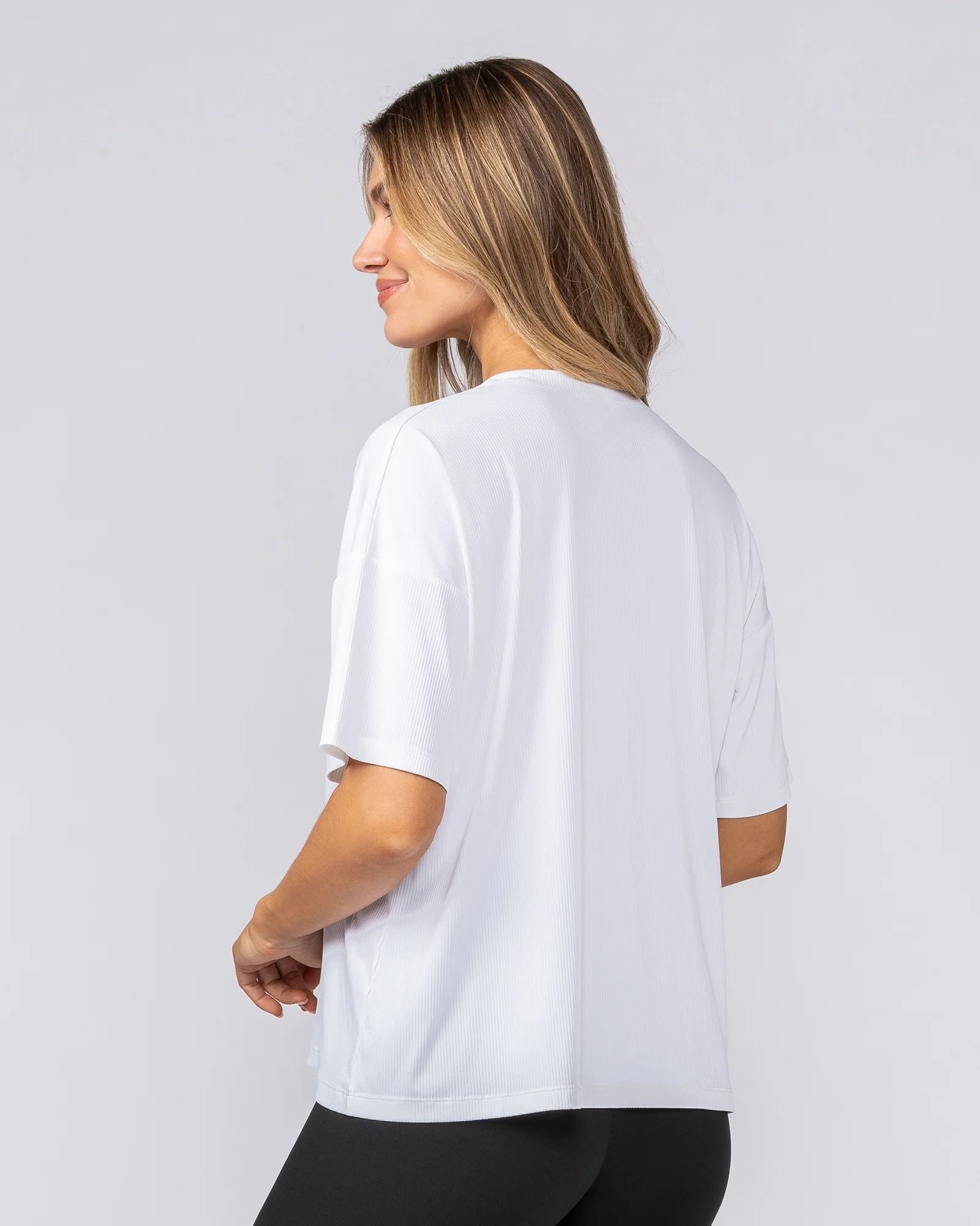 Rib Boxy Training Tee - White - Image 3
