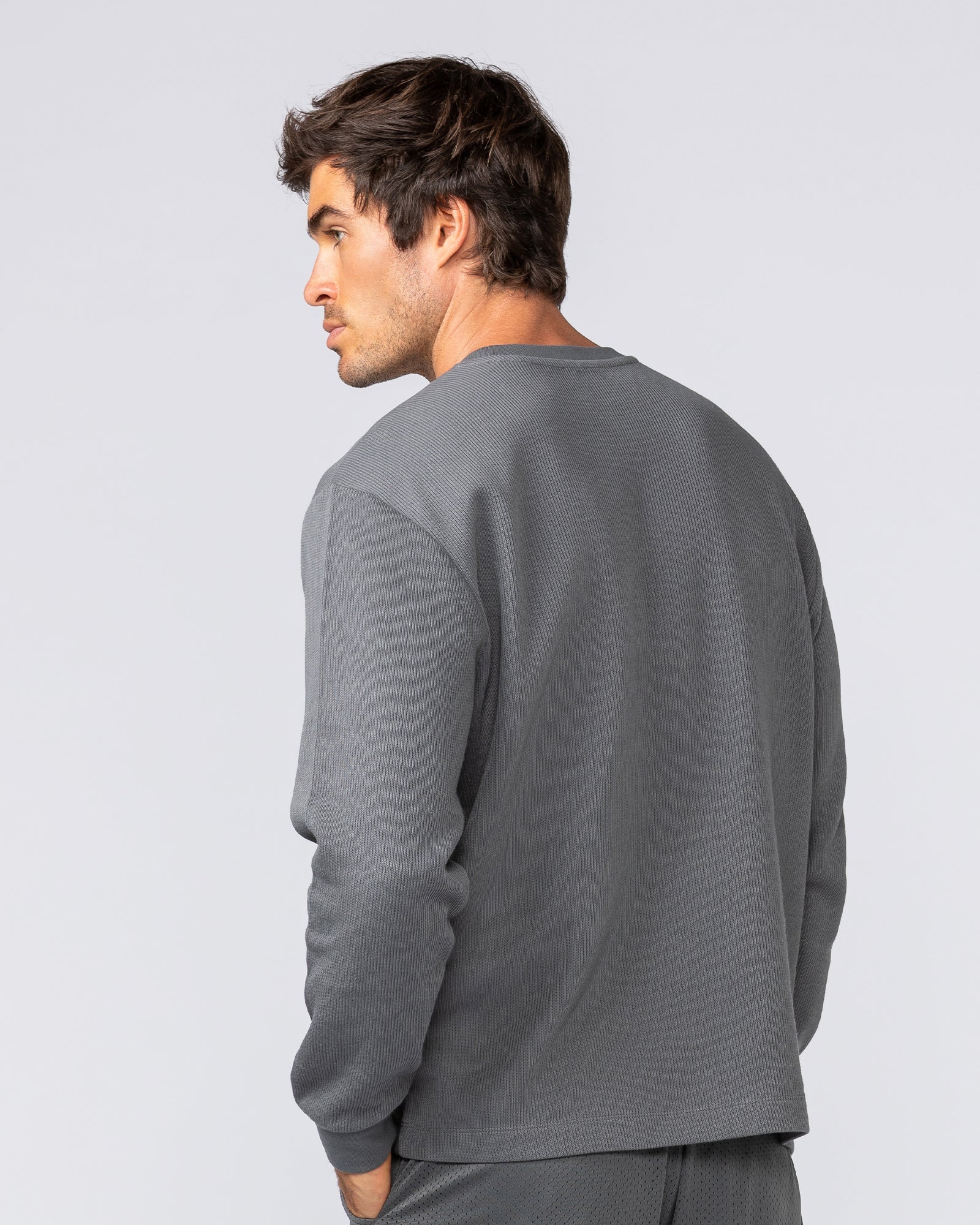 Rib Long Sleeve Tee - Tornado - Image 4