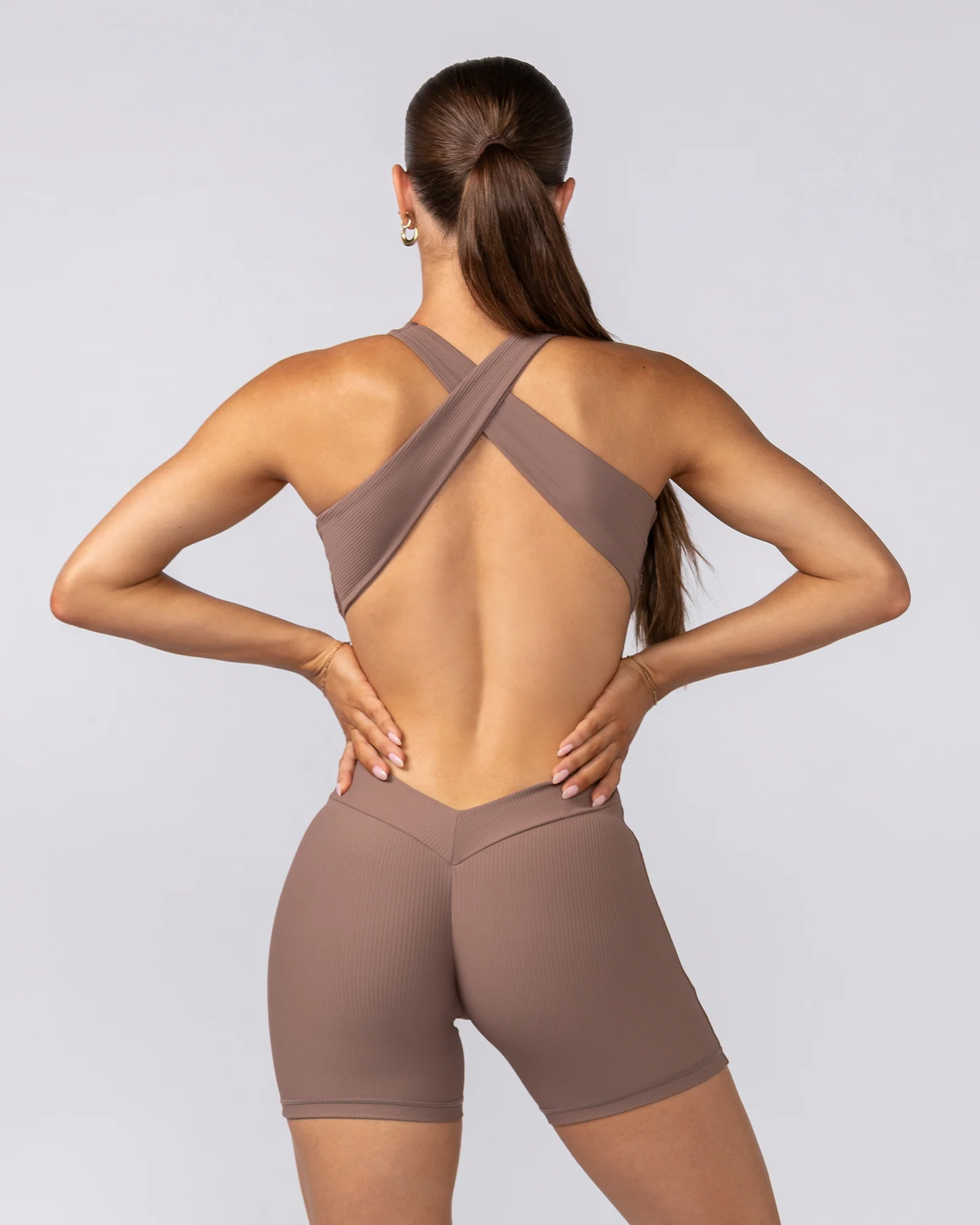 Rib Zip Up One Piece - Frappe - Image 6