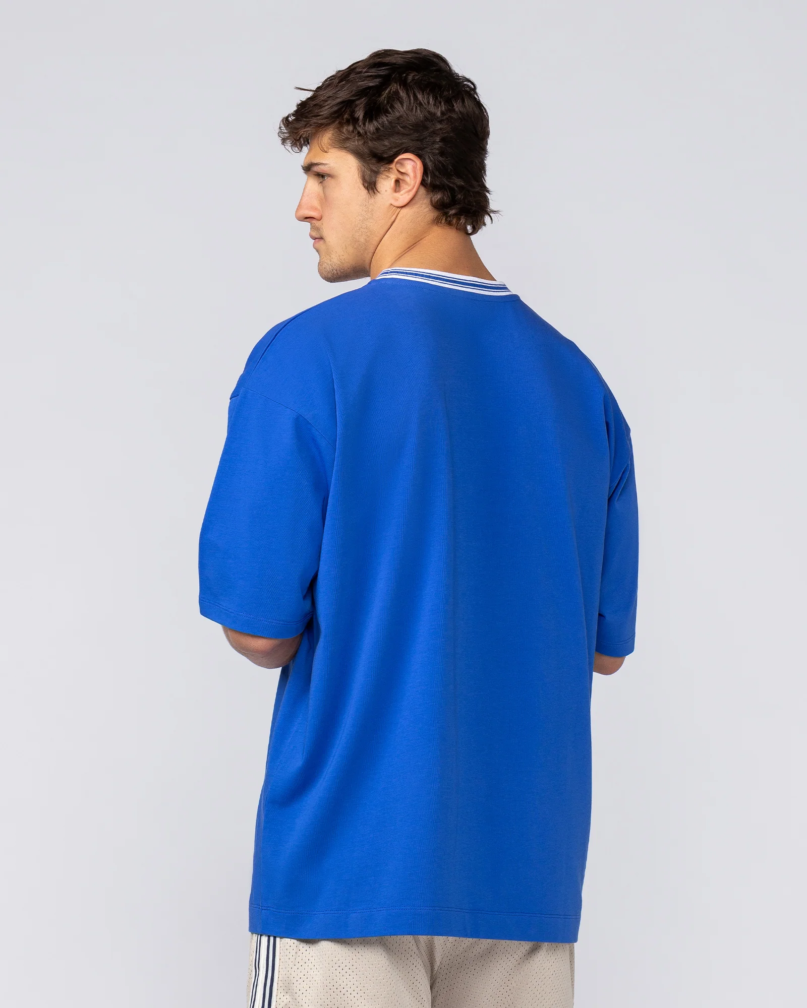 Ringer Oversized Tee - Power Blue - Image 5