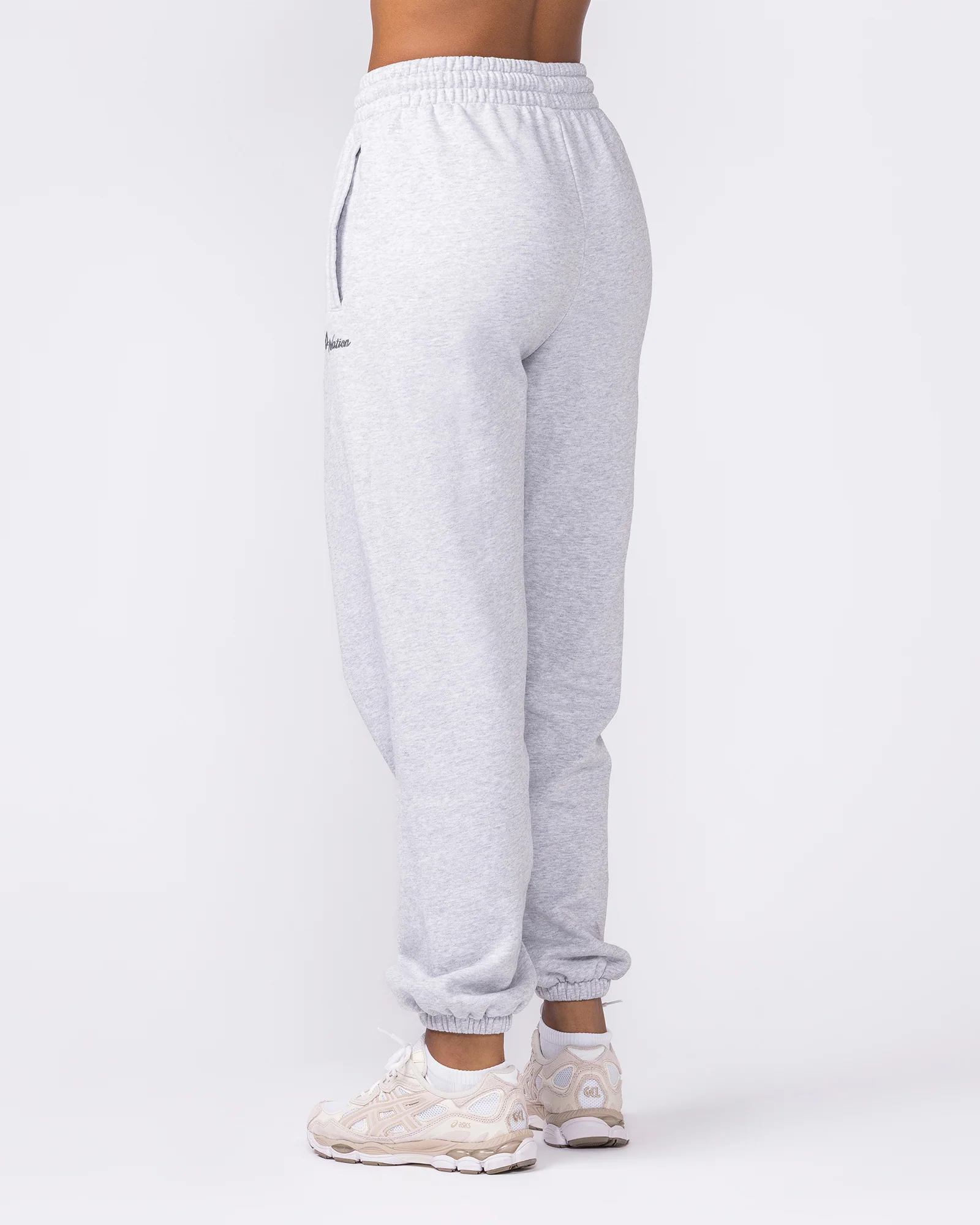 Routine Slouchy Trackies - Light Grey Marl - Image 2