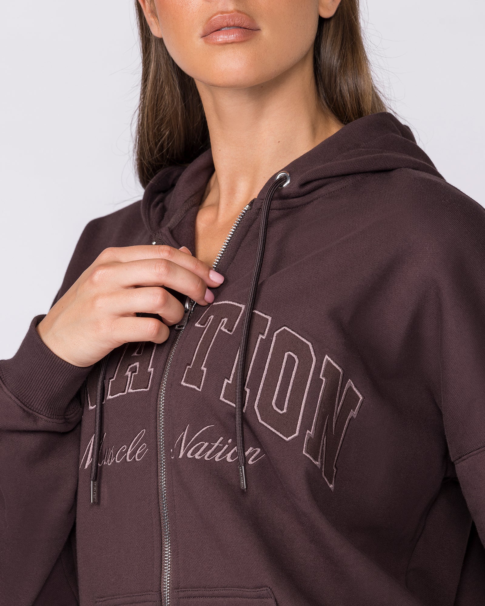 Routine Zip Through Hoodie - Cocoa - Image 2