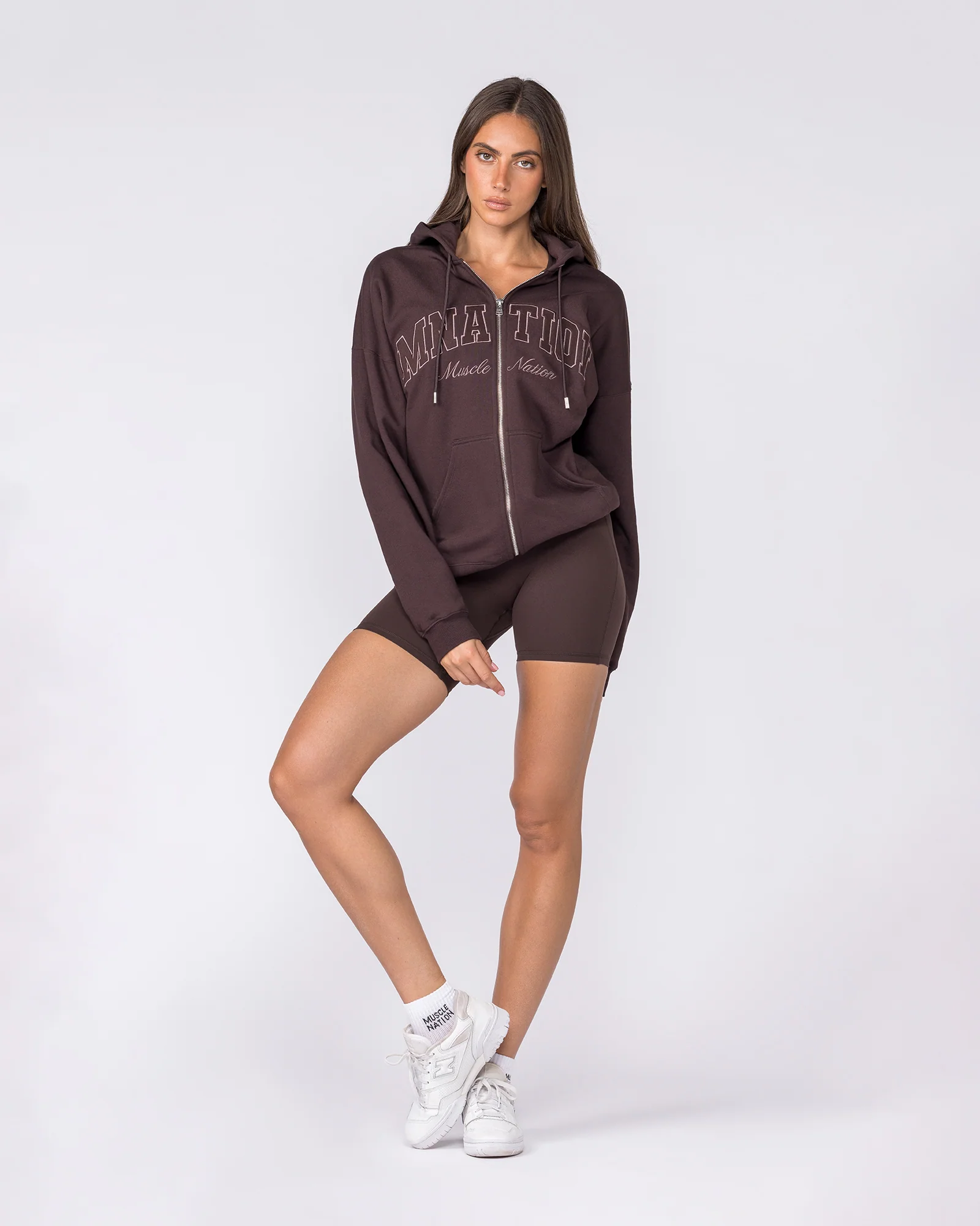 Routine Zip Through Hoodie - Cocoa - Image 6