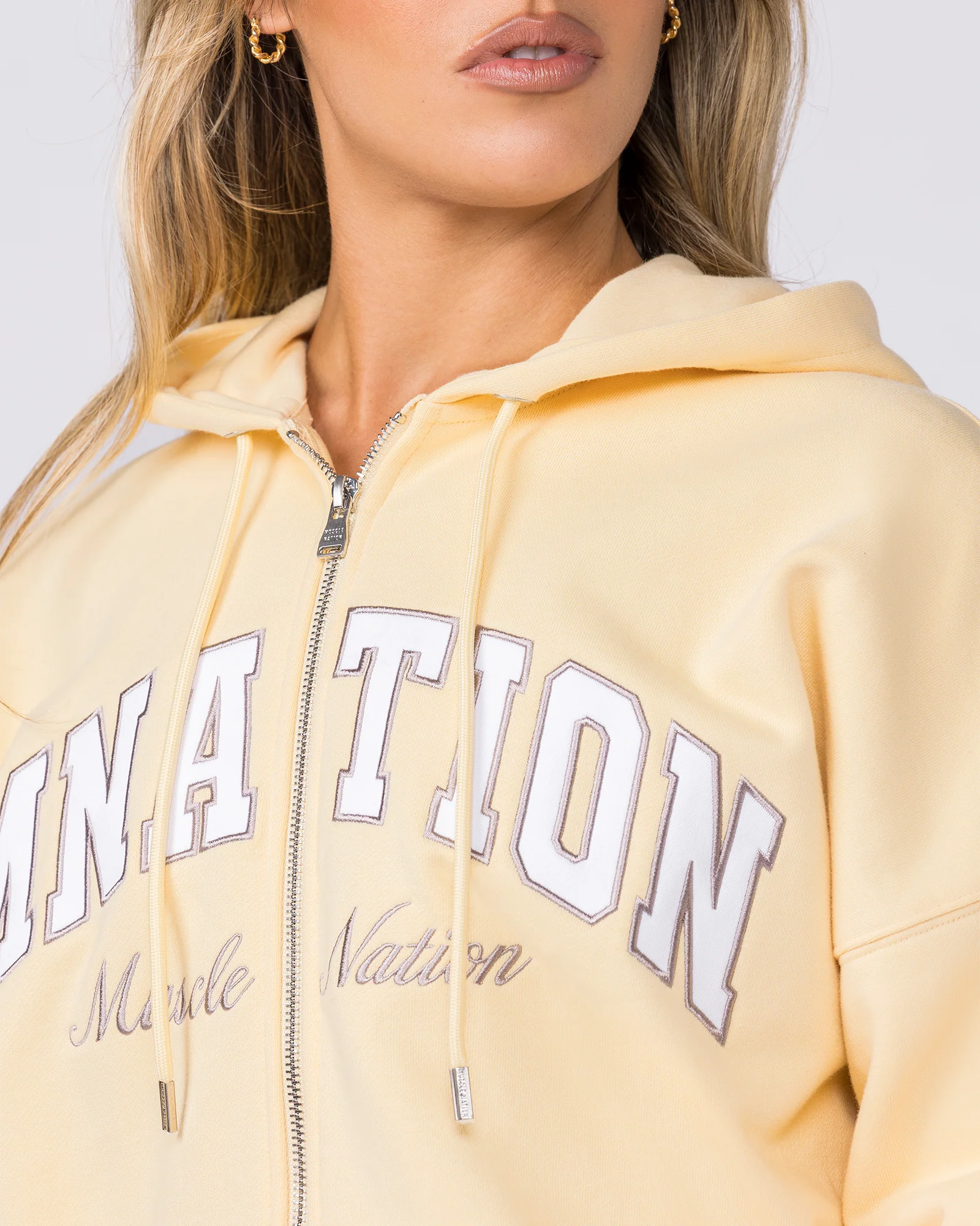 Routine Zip Through Hoodie - Panna Cotta - Image 2