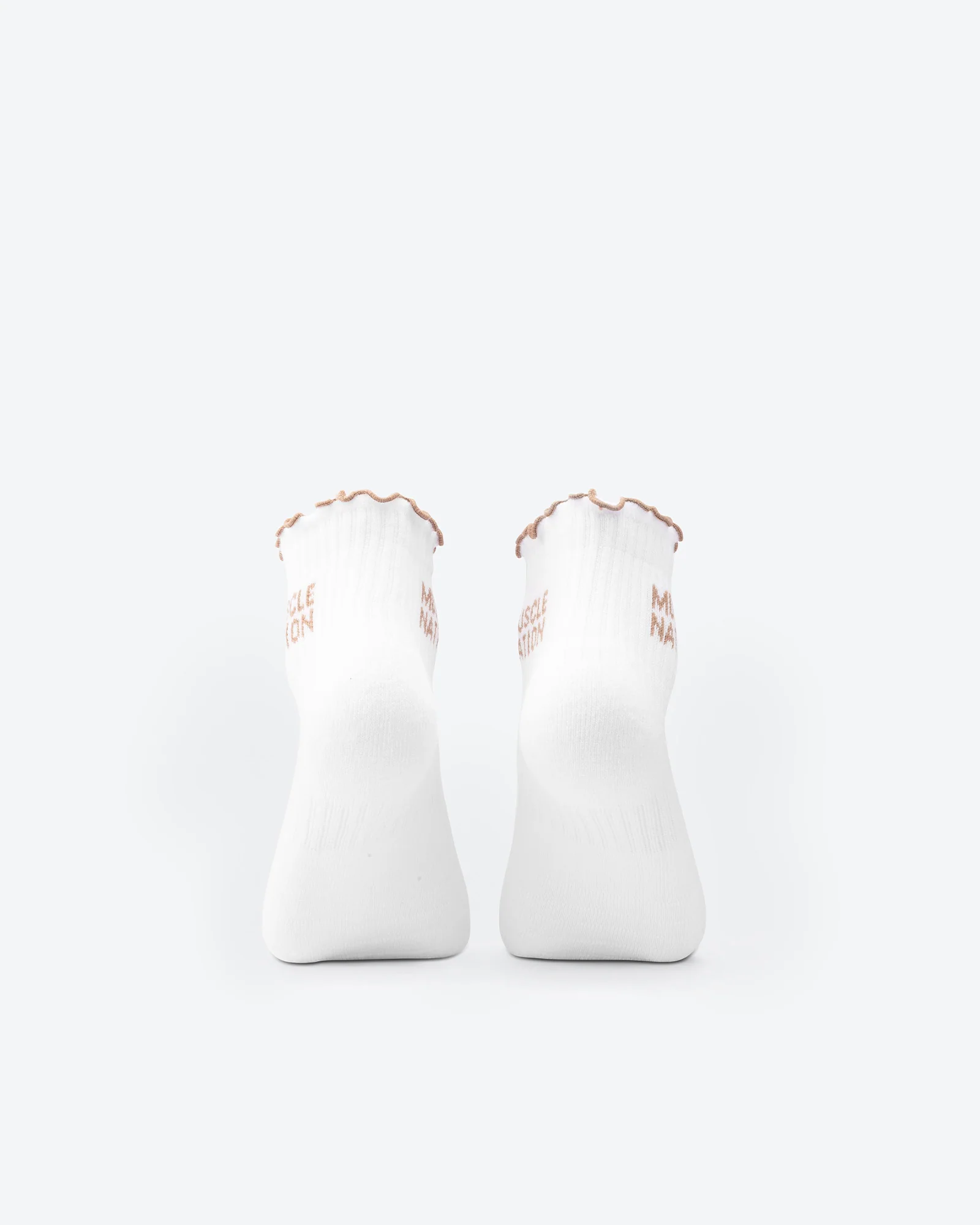 Ruffle Crew Sock - 1Pack - White / Stone - Image 4