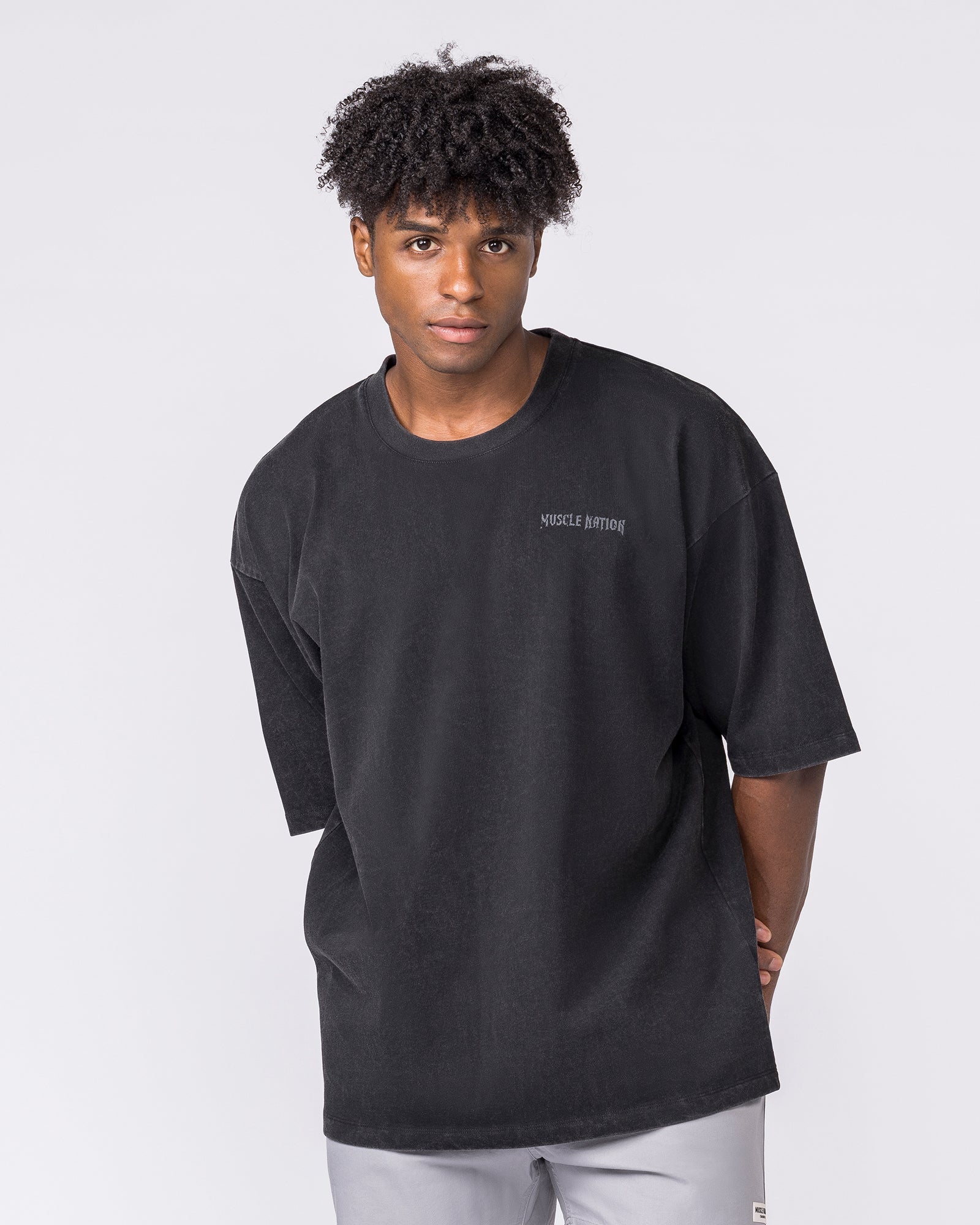 Ruins Oversized Vintage Tee - Washed Black - Image 2