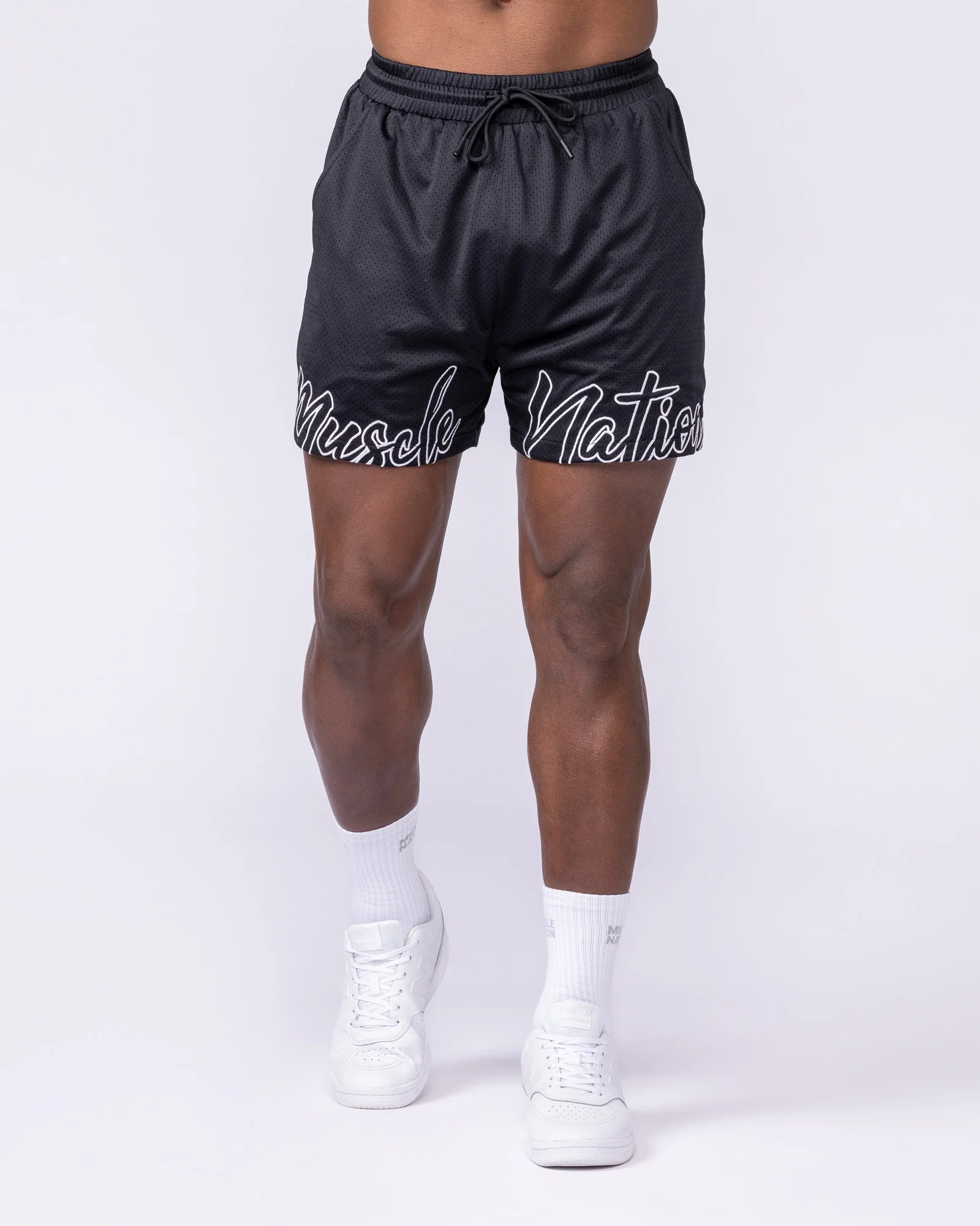 Script Lay Up 4" Shorts - Black - Image 2