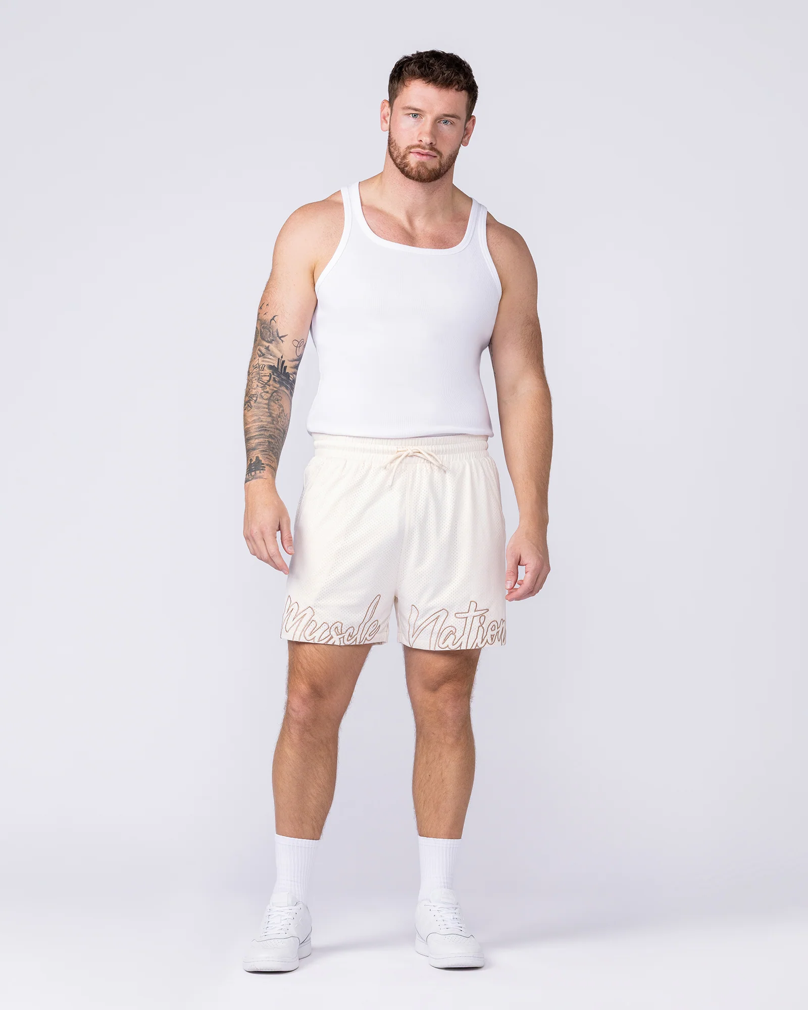 Script Lay Up 4" Shorts - Travertine - Image 6