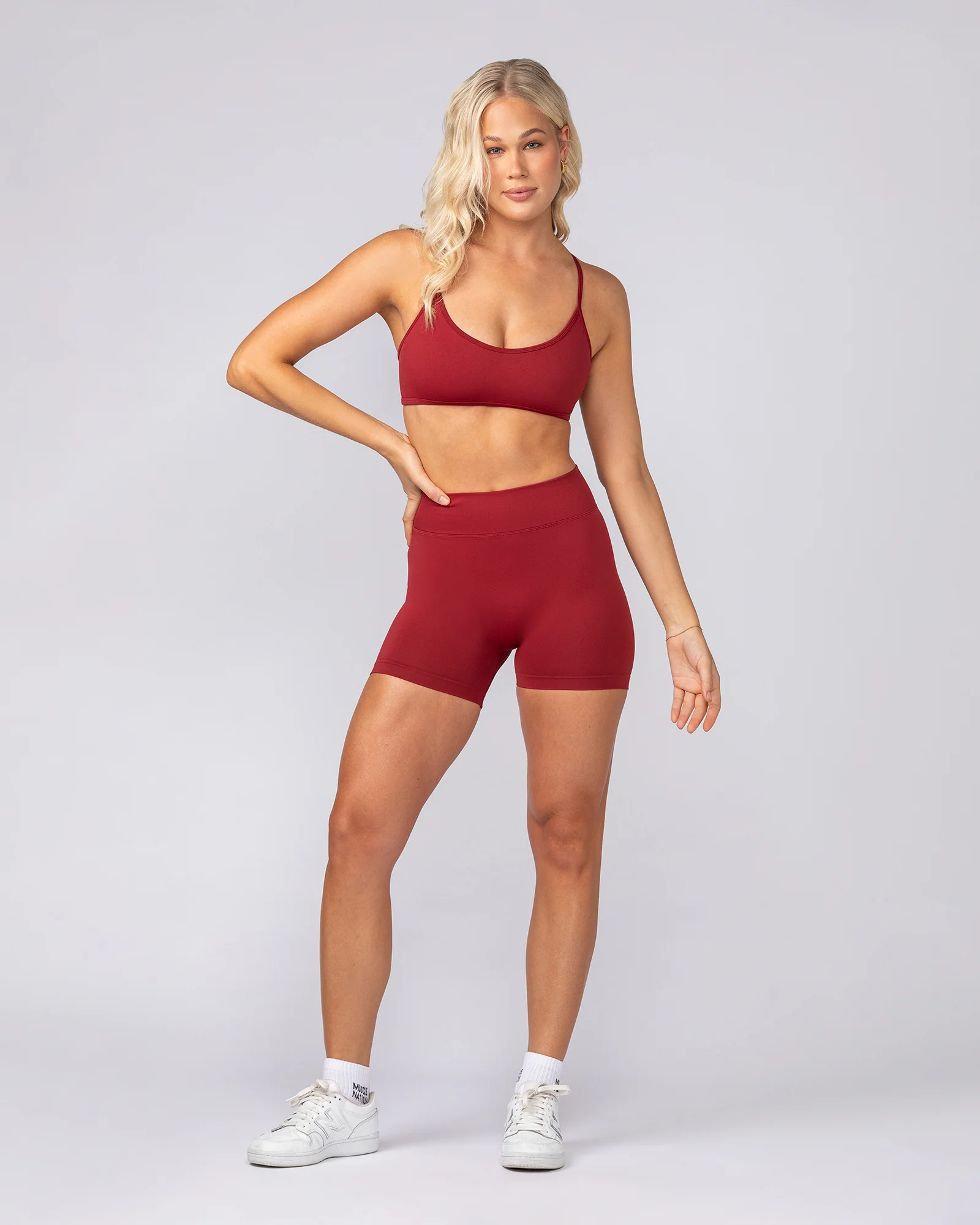 Sculpt Seamless Midway Shorts - Merlot - Image 7