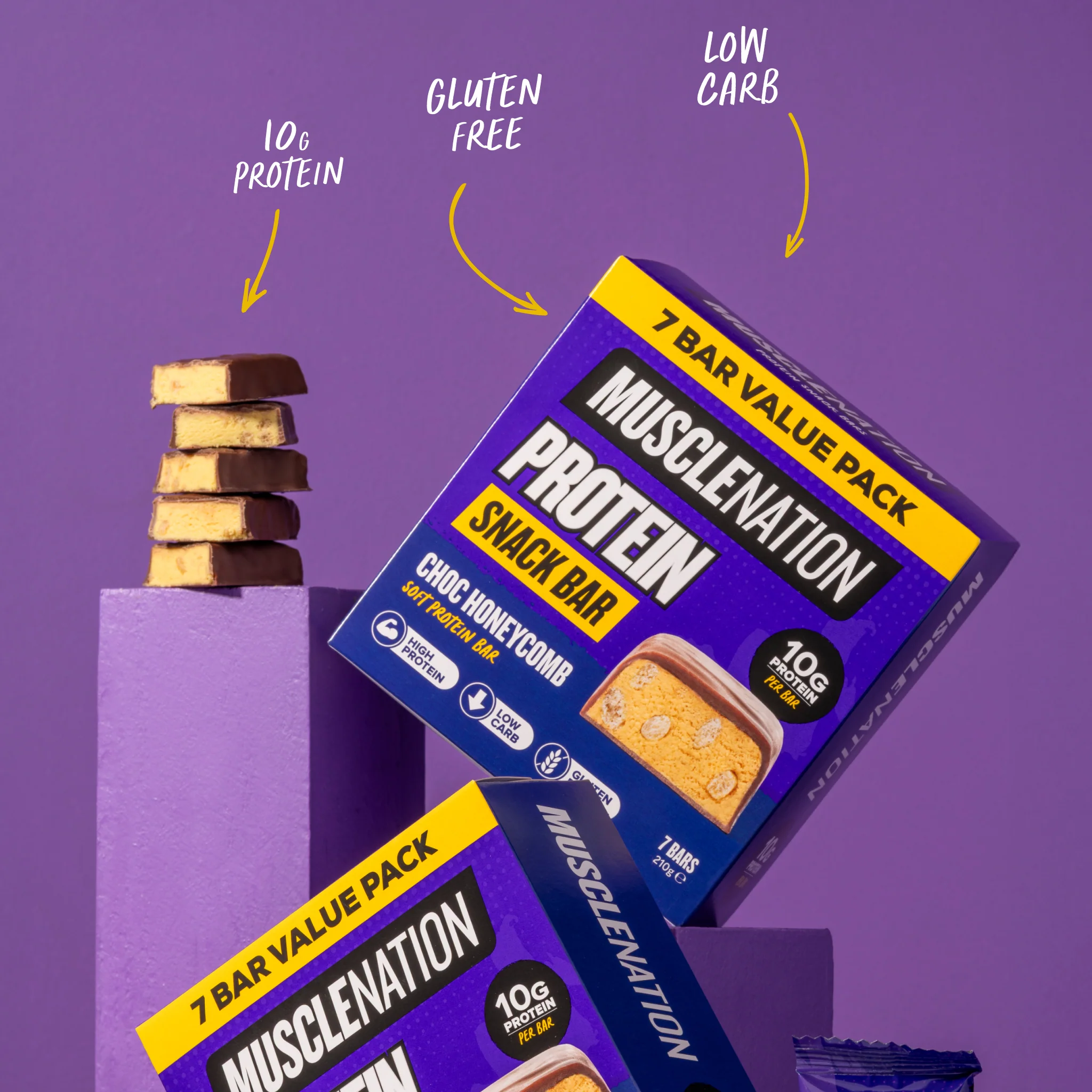 SNACK Protein Bar - Choc Honeycomb 7 Pack - Image 3