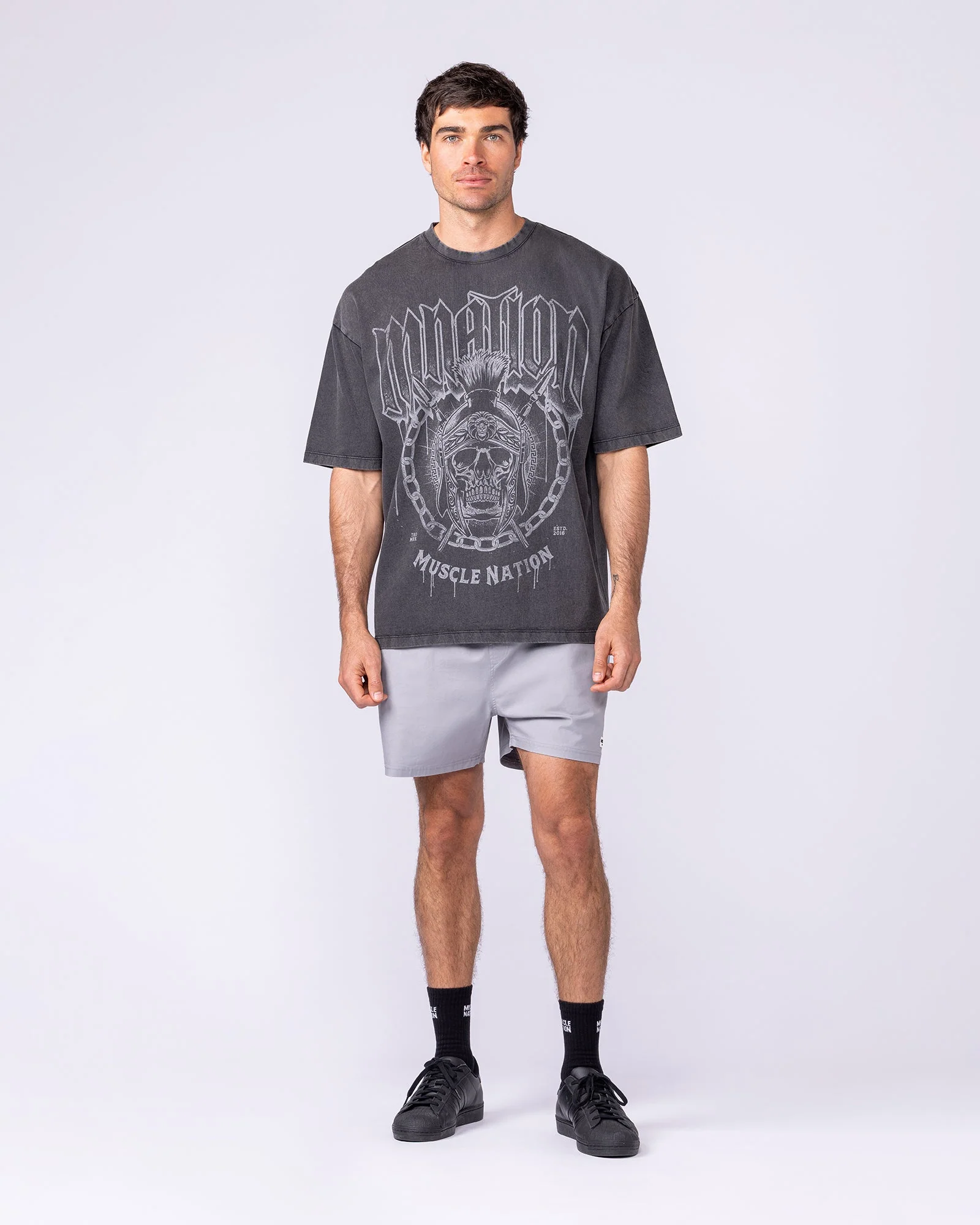 Spartan Oversized Vintage Tee - Washed Black - Image 5