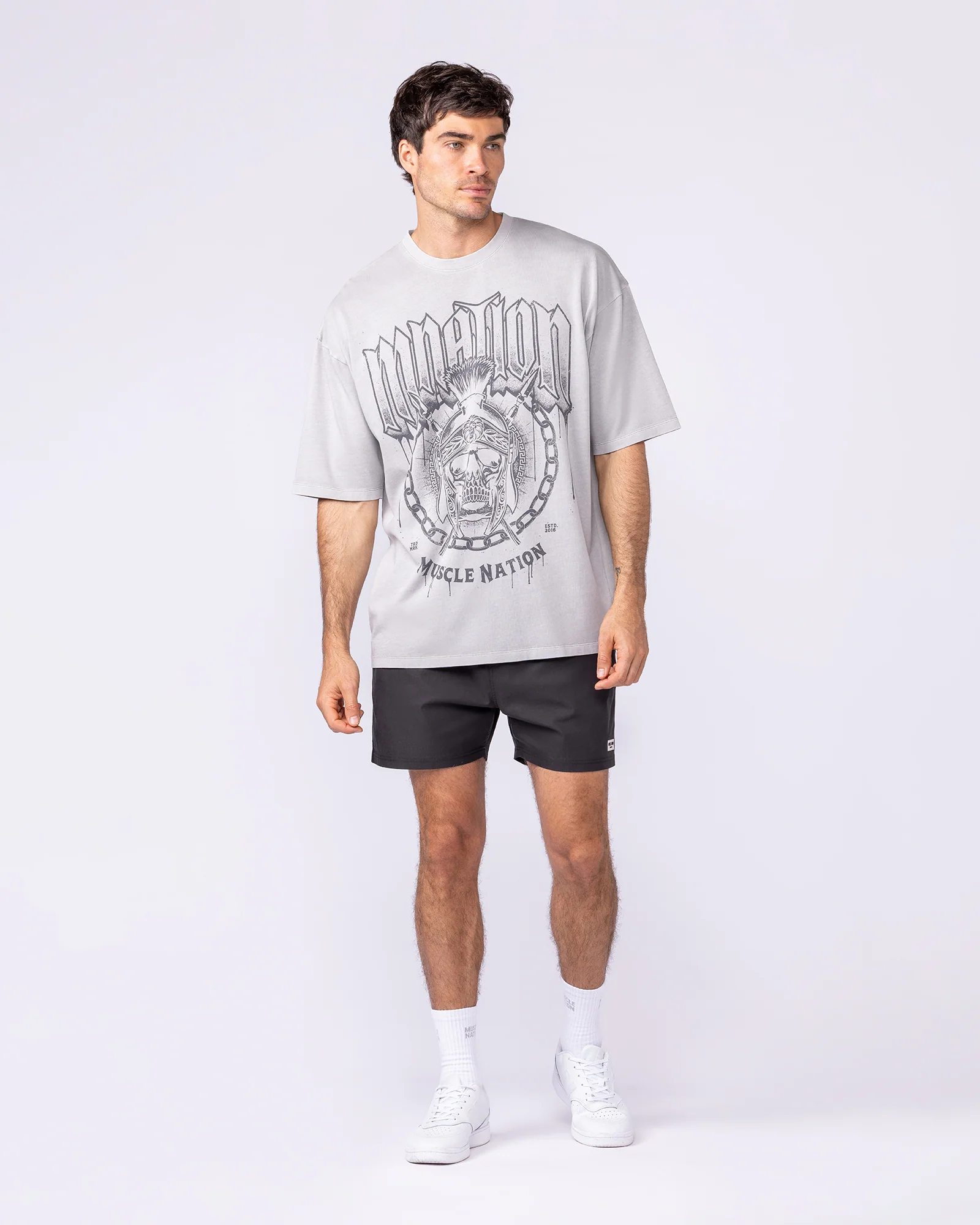 Spartan Oversized Vintage Tee - Washed Quiet Grey - Image 5