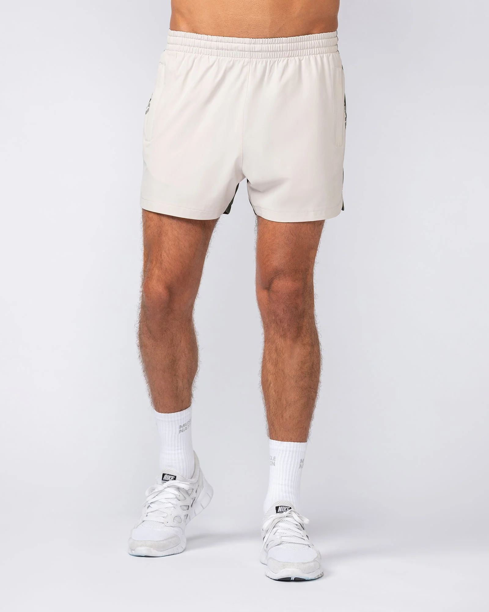 Stride 3.5" Shorts - Cream / Dark Khaki - Image 2