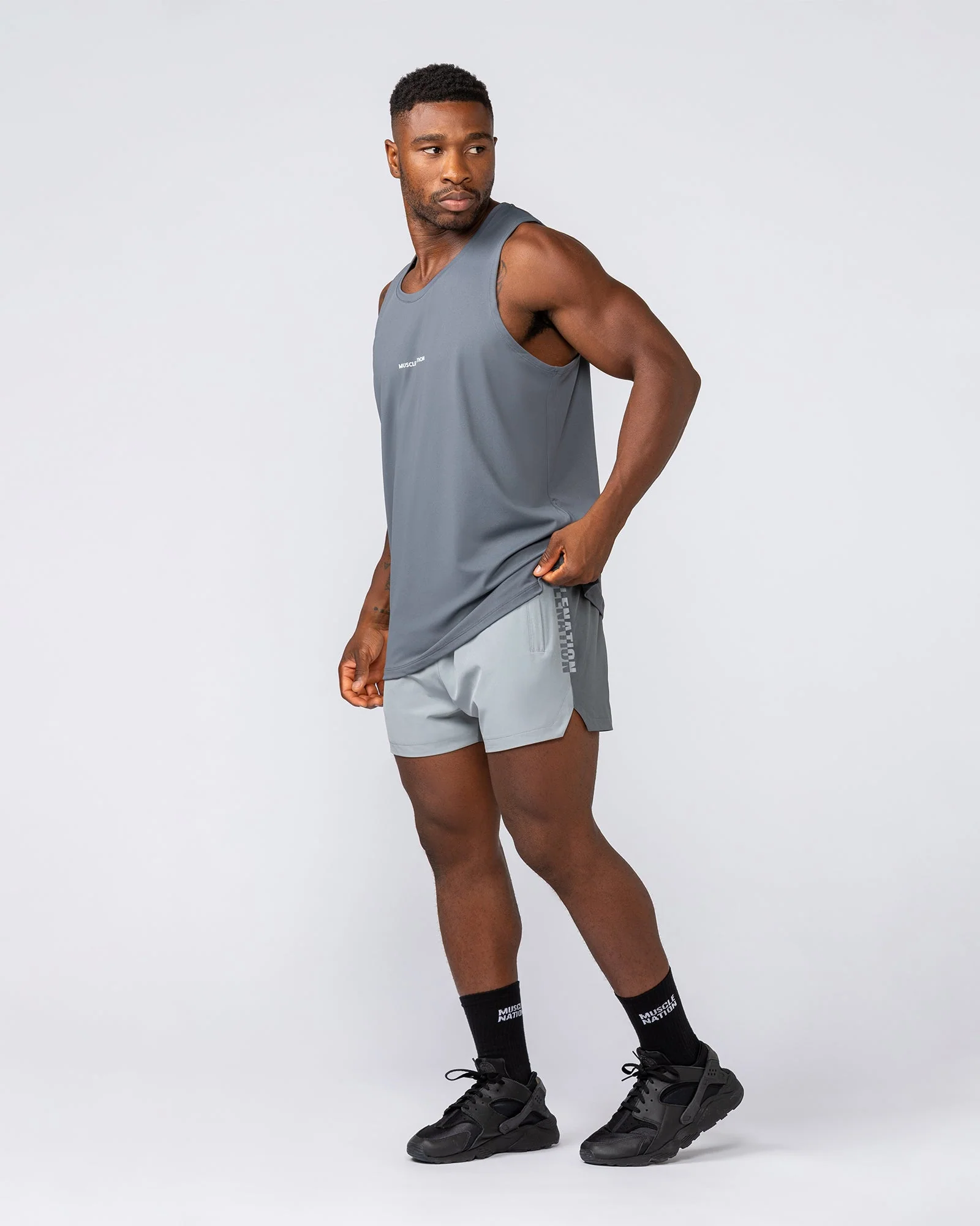 Stride 3.5" Shorts - Jet Grey / Tornado - Image 6
