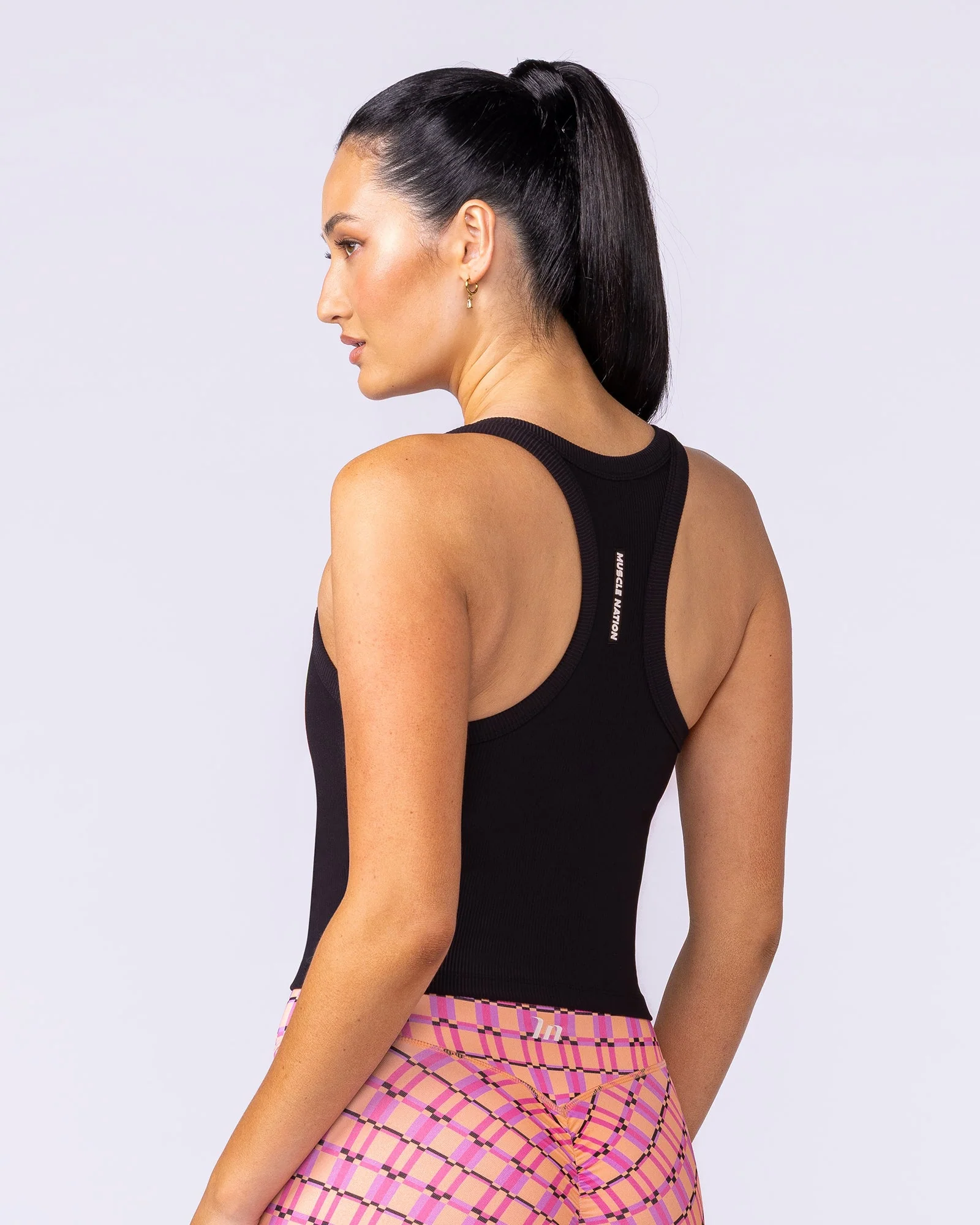 Stunner Rib Bra Tank - Black - Image 2