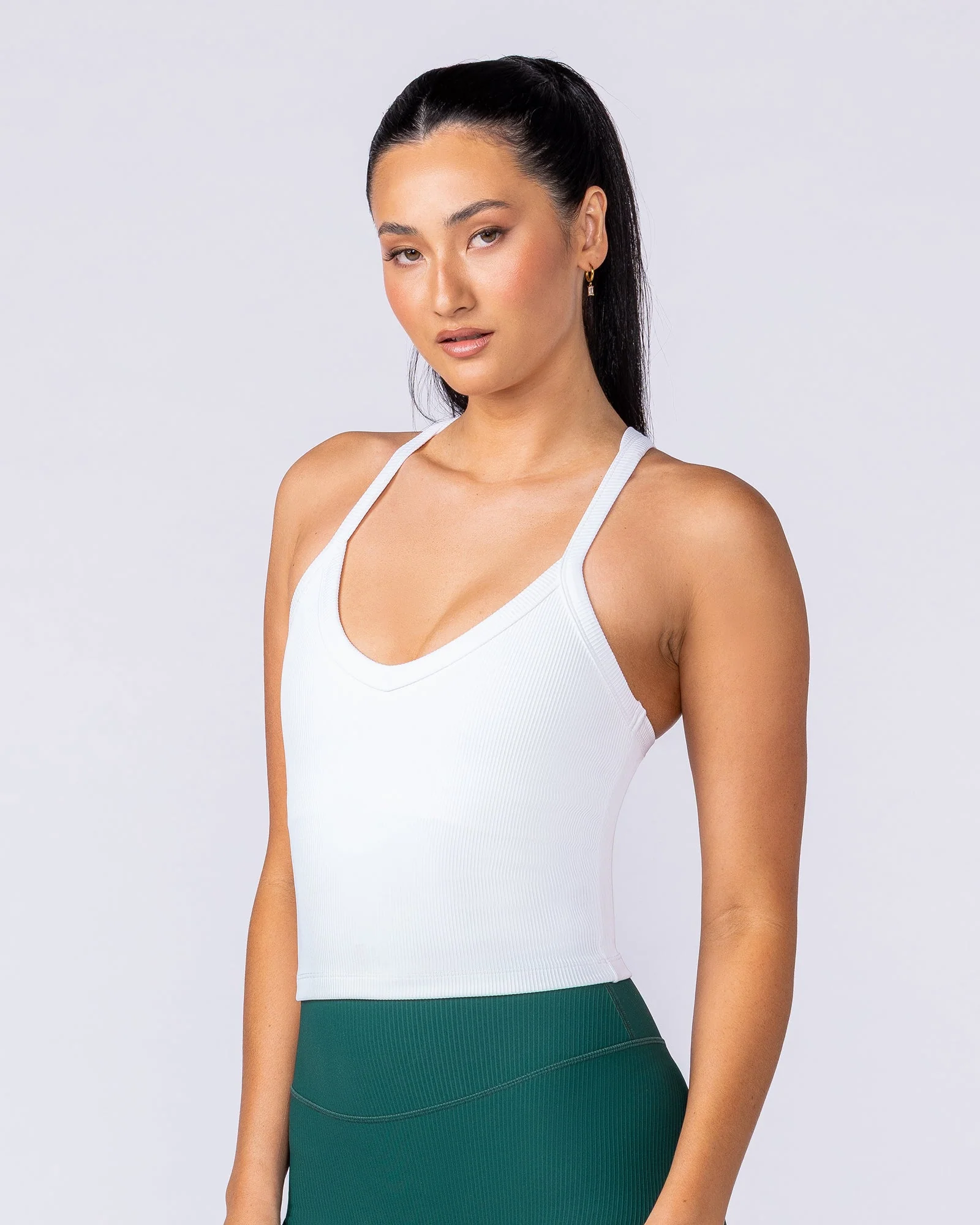 Stunner Rib Bra Tank - White - Image 3