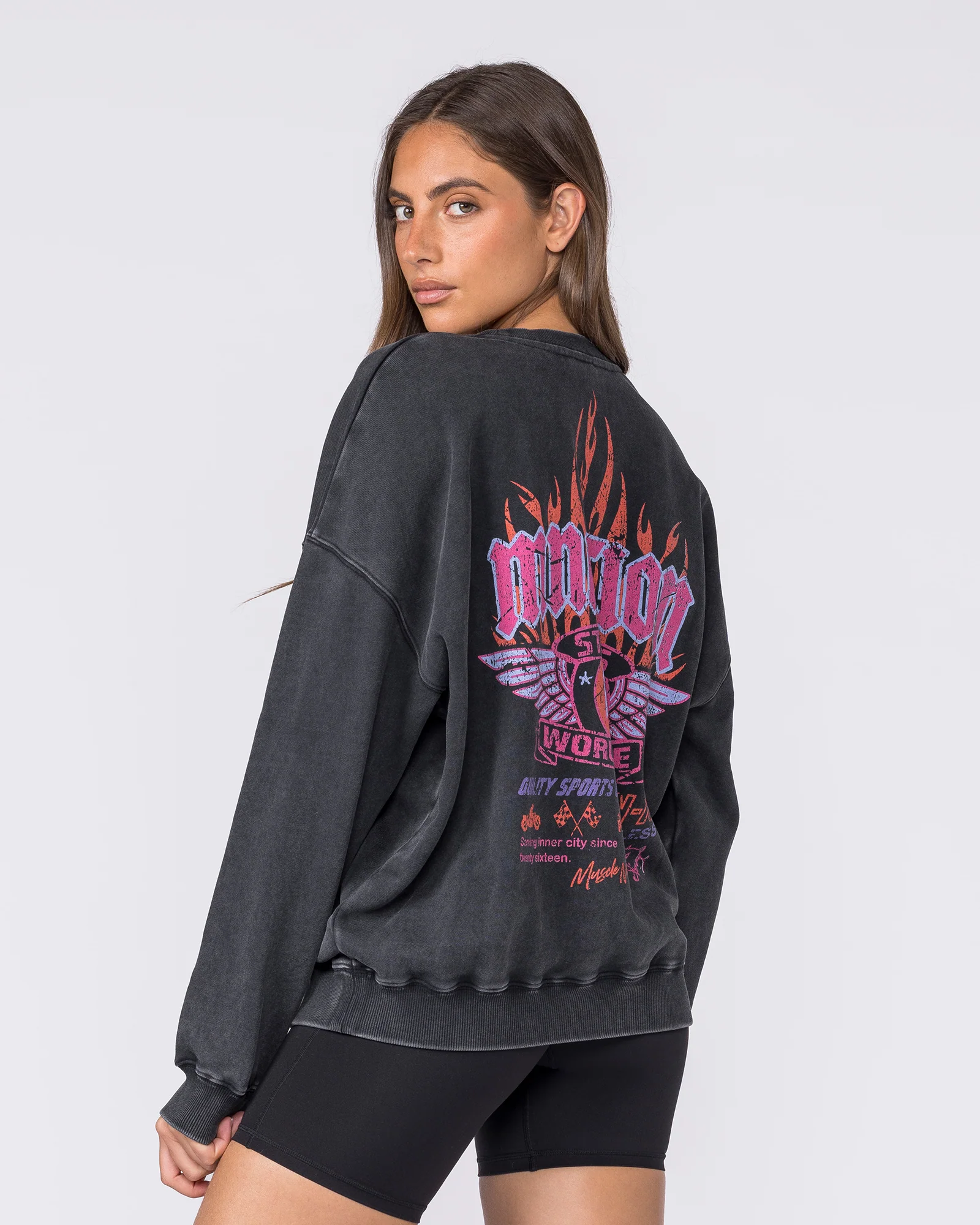 Surge Boxy Vintage Pullover - Washed Black - Image 4