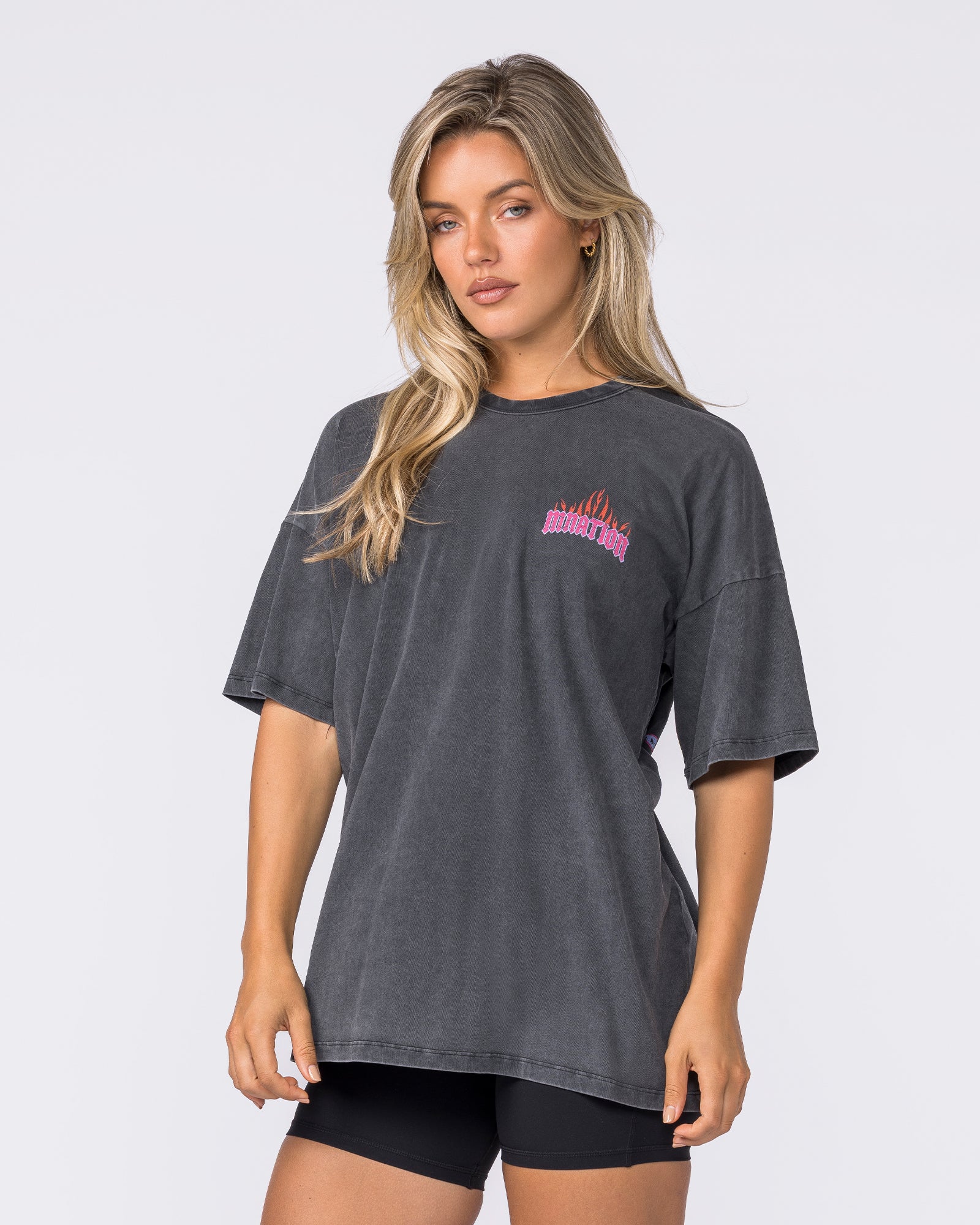 Surge Oversized Vintage Tee - Washed Black - Image 4