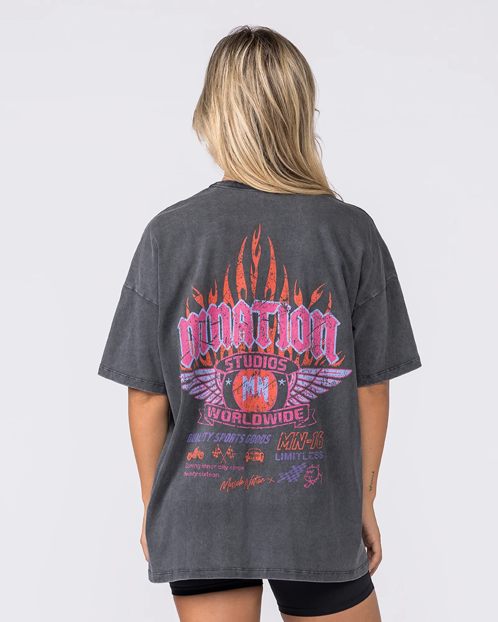Surge Oversized Vintage Tee - Washed Black - Image 5