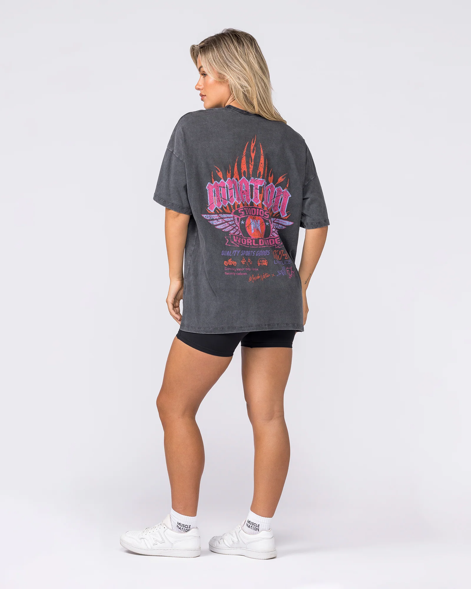Surge Oversized Vintage Tee - Washed Black - Image 6